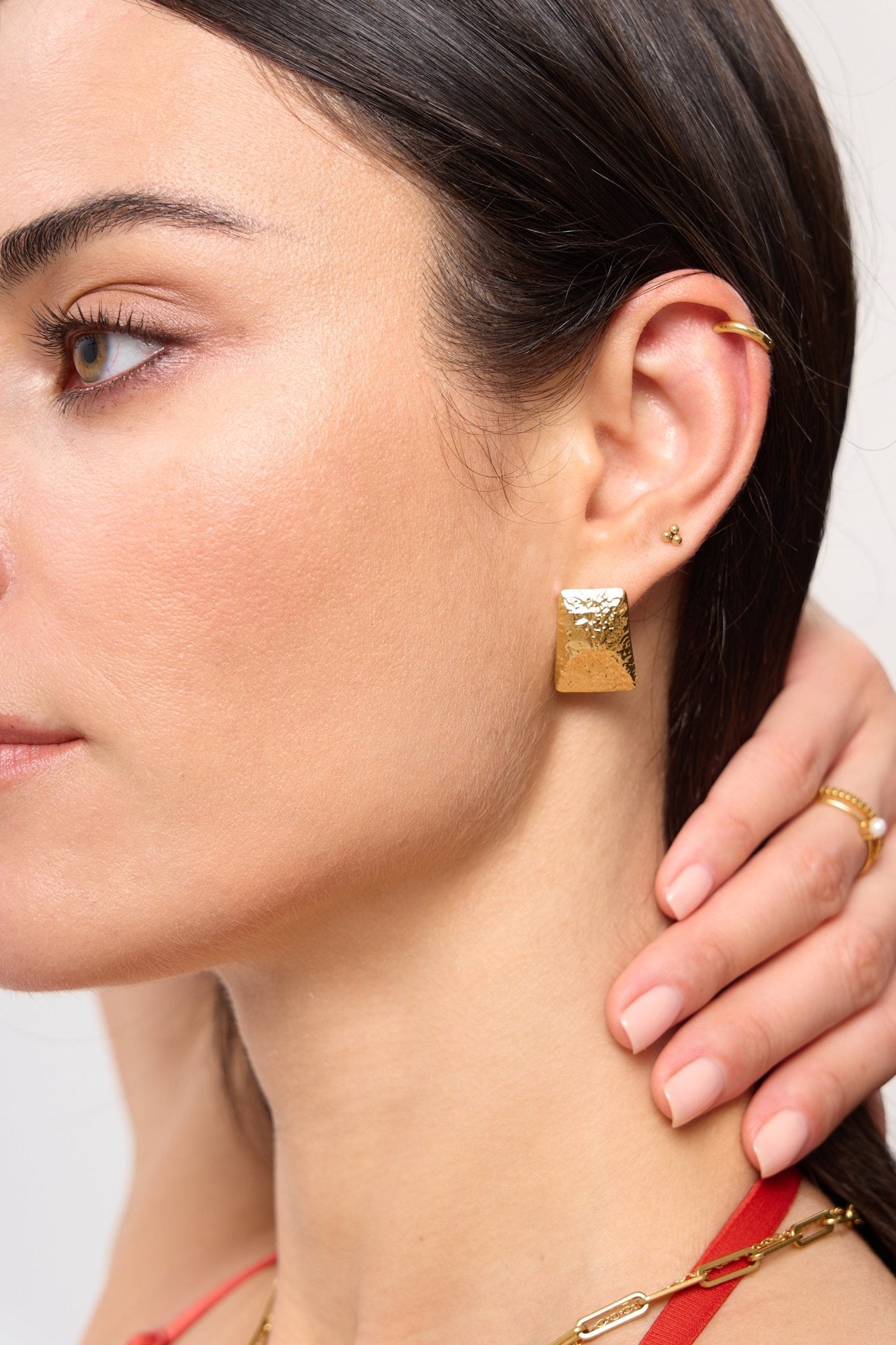 Rectangle Hammered Earrings - Flaire & Co.