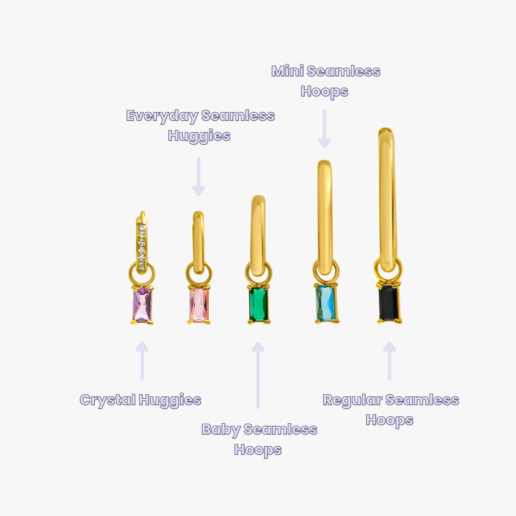 Rectangle Hoop Charms in Gold - Flaire & Co.