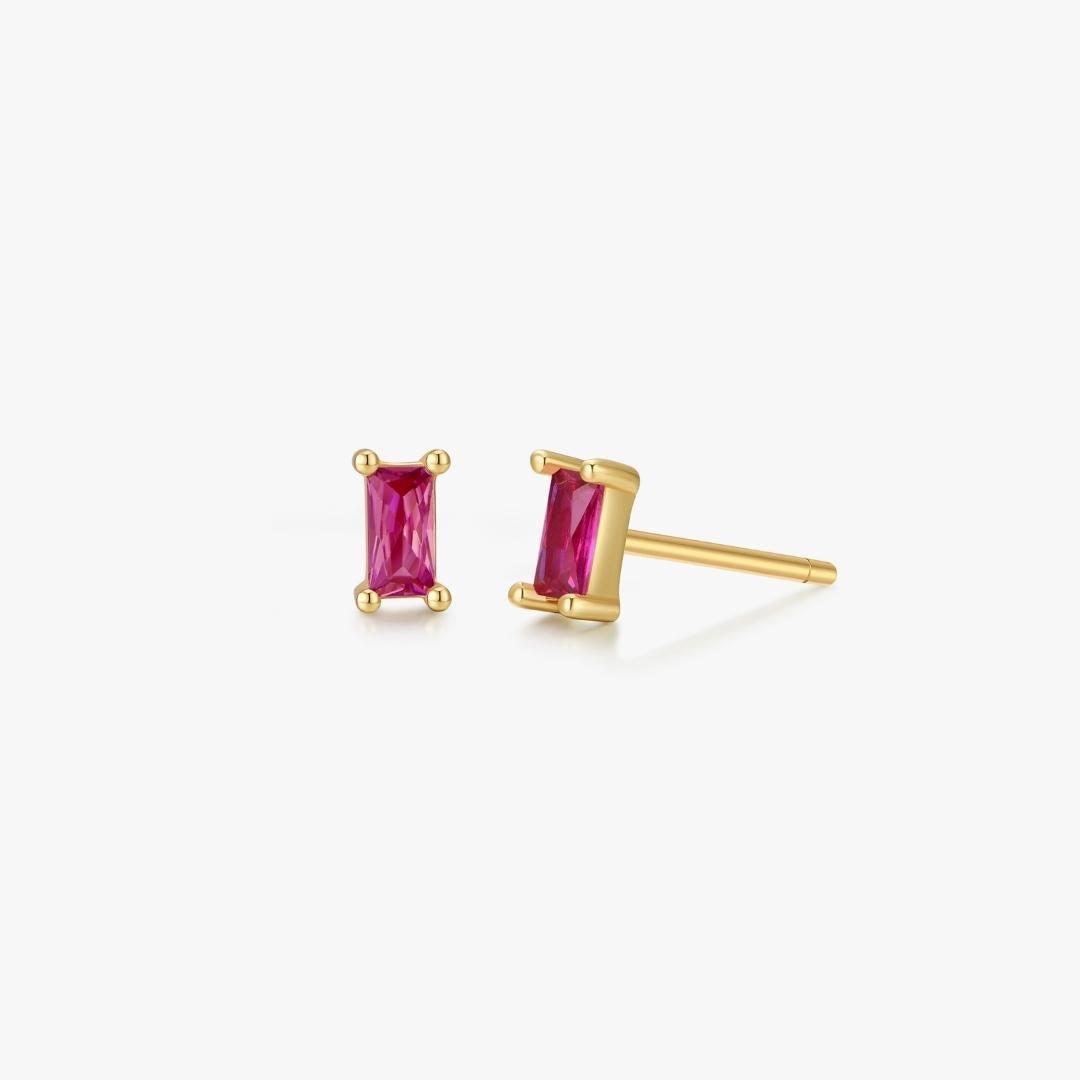 Rectangle Studs in Gold - Flaire & Co.