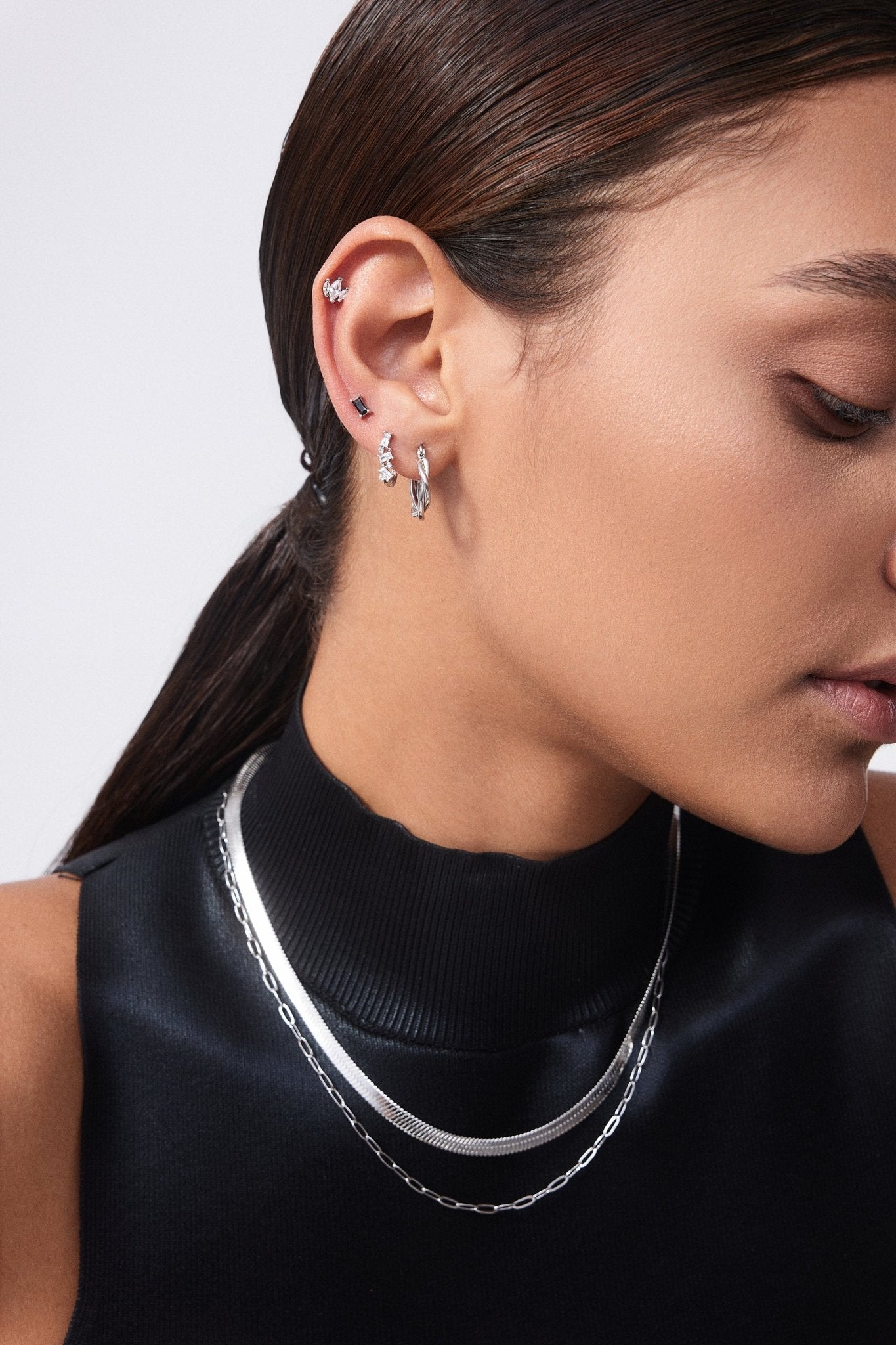 Rectangle Studs in Silver - Flaire & Co.