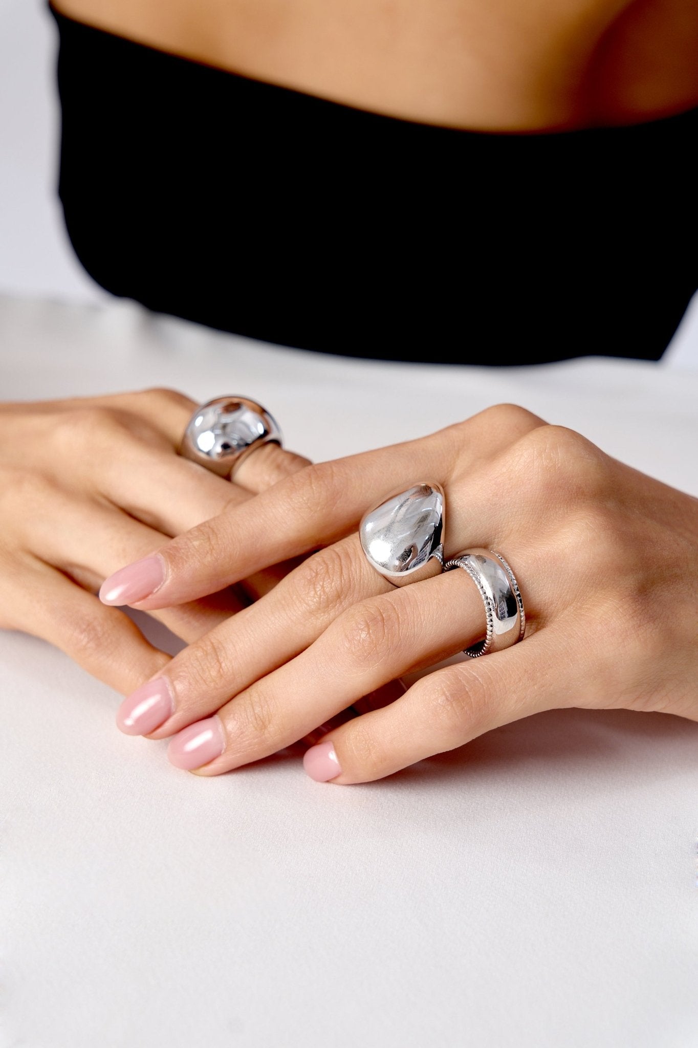Rhea Sculptural Dome Ring - Flaire & Co.