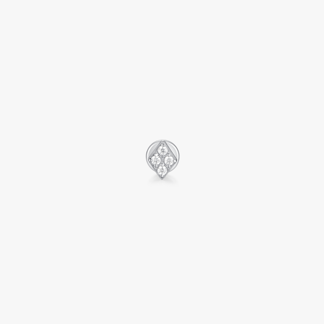 Rhombus Titanium Flat Back Stud (Single) - Flaire & Co.
