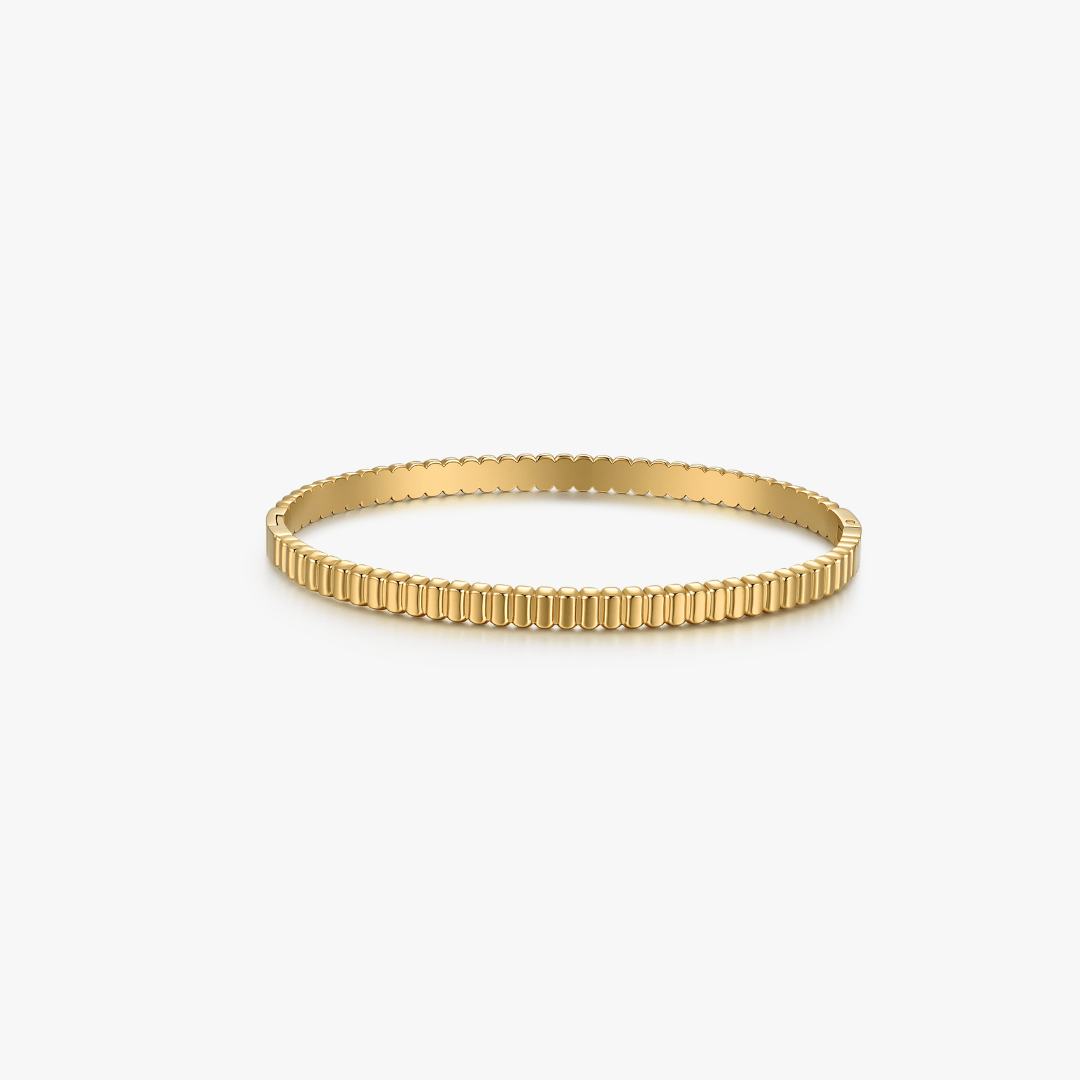 Ribbed Stacker Cuff Bangle - Flaire & Co.
