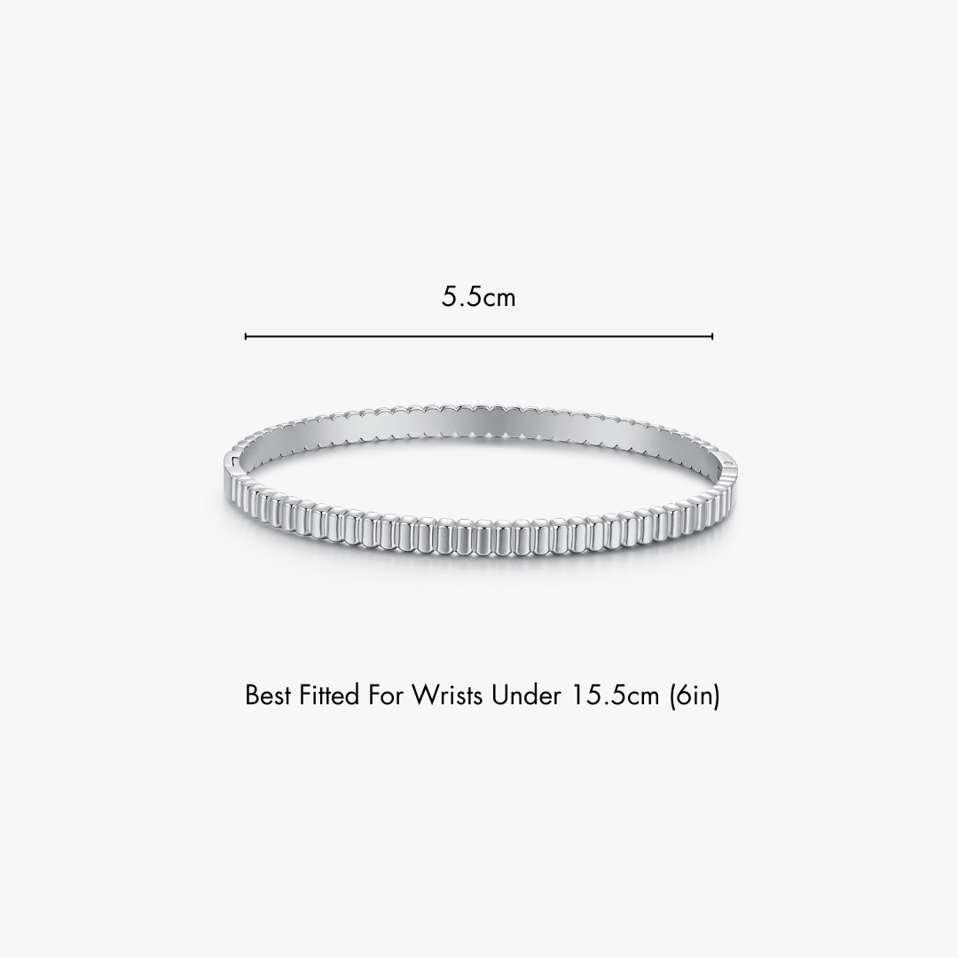 Ribbed Stacker Cuff Bangle - Flaire & Co.