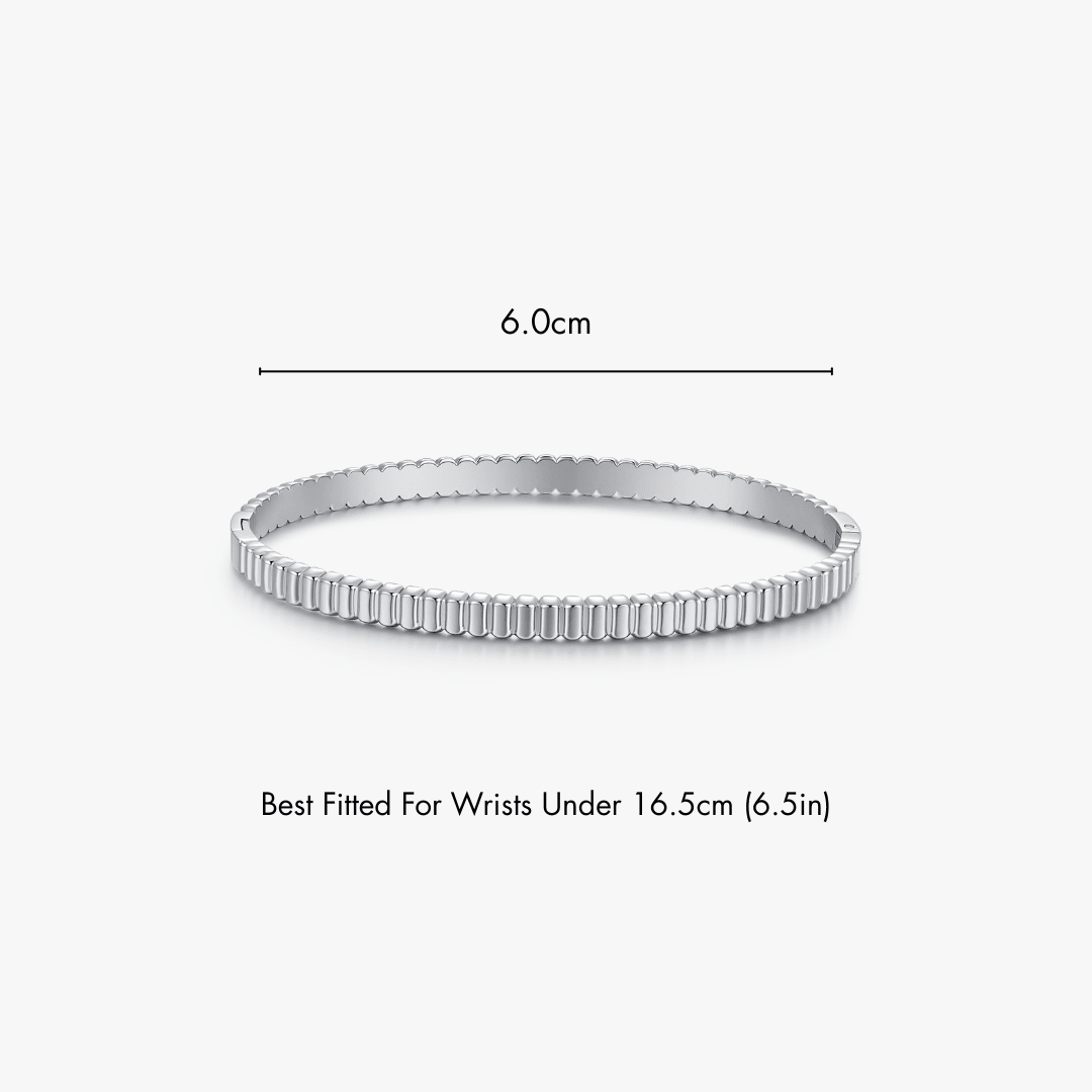 Ribbed Stacker Cuff Bangle - Flaire & Co.