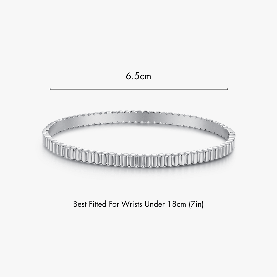 Ribbed Stacker Cuff Bangle - Flaire & Co.