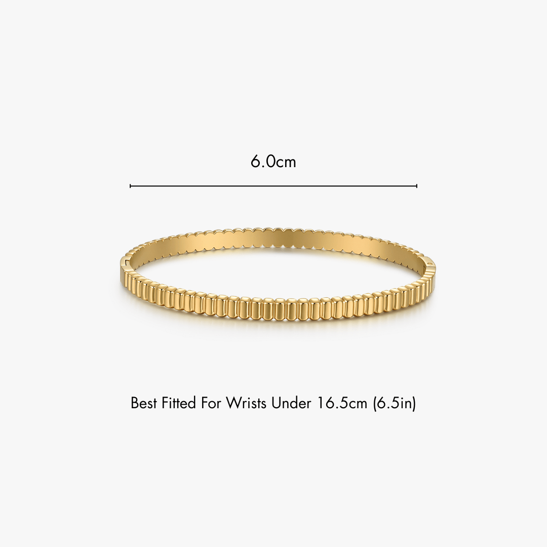 Ribbed Stacker Cuff Bangle - Flaire & Co.