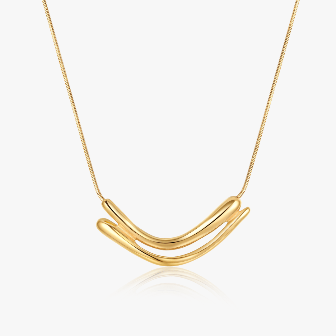 Rowan Dual Curved Bar Necklace - Flaire & Co.