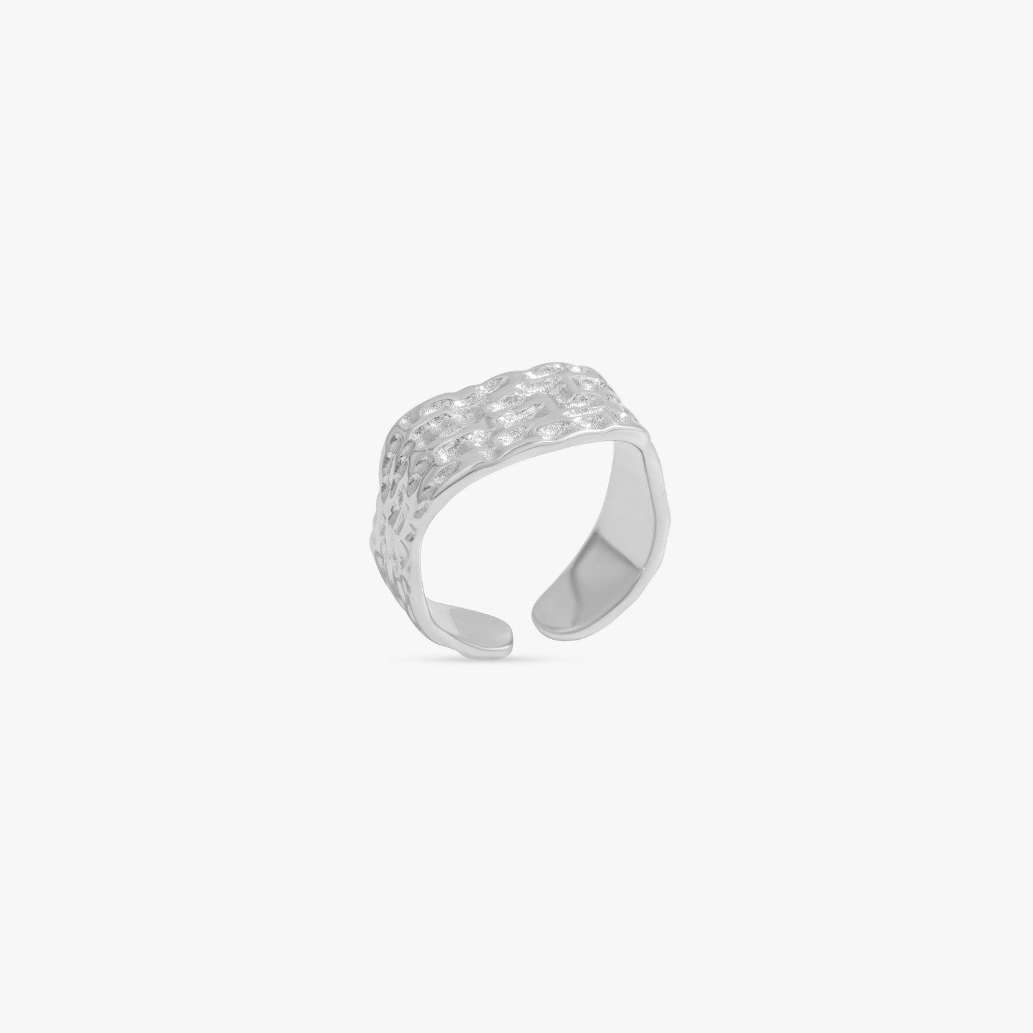 Signet Texture Adjustable Sterling Silver Ring - Flaire & Co.