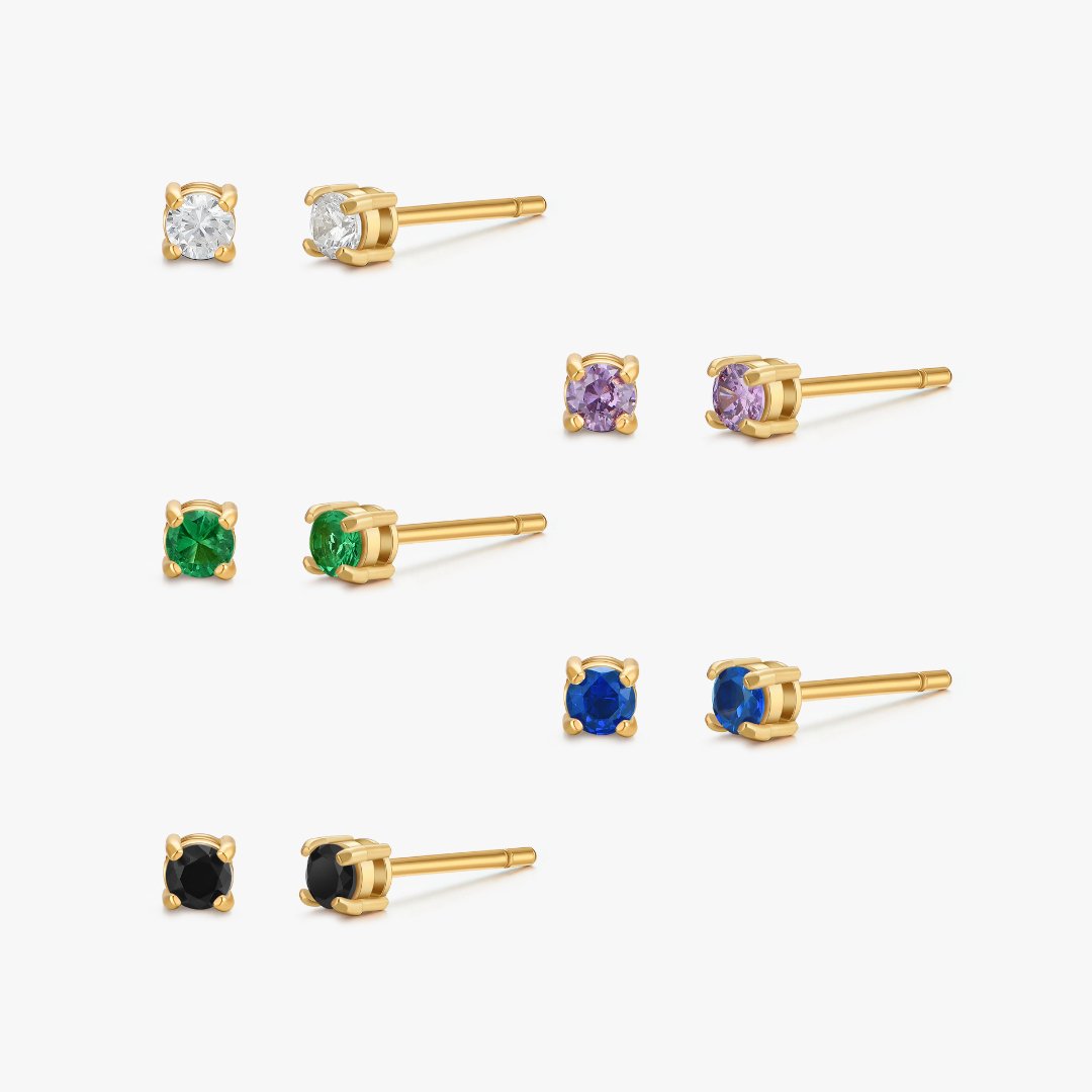 Simple CZ Studs in Gold - Flaire & Co.