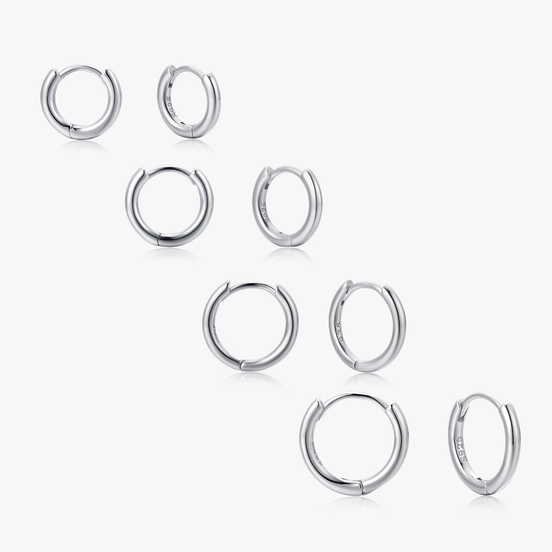 Simple Huggies in Silver - Flaire & Co.