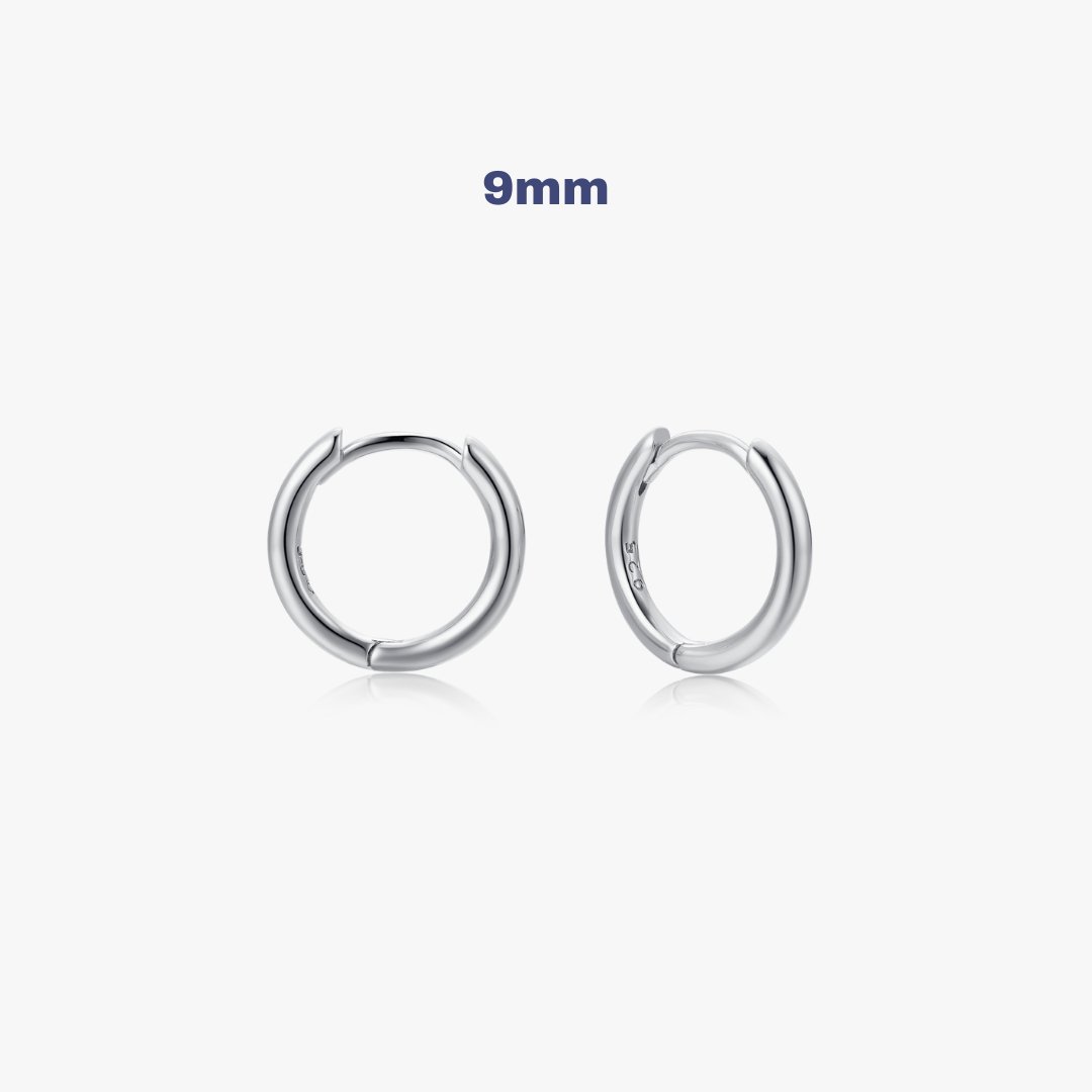 Simple Huggies in Silver - Flaire & Co.