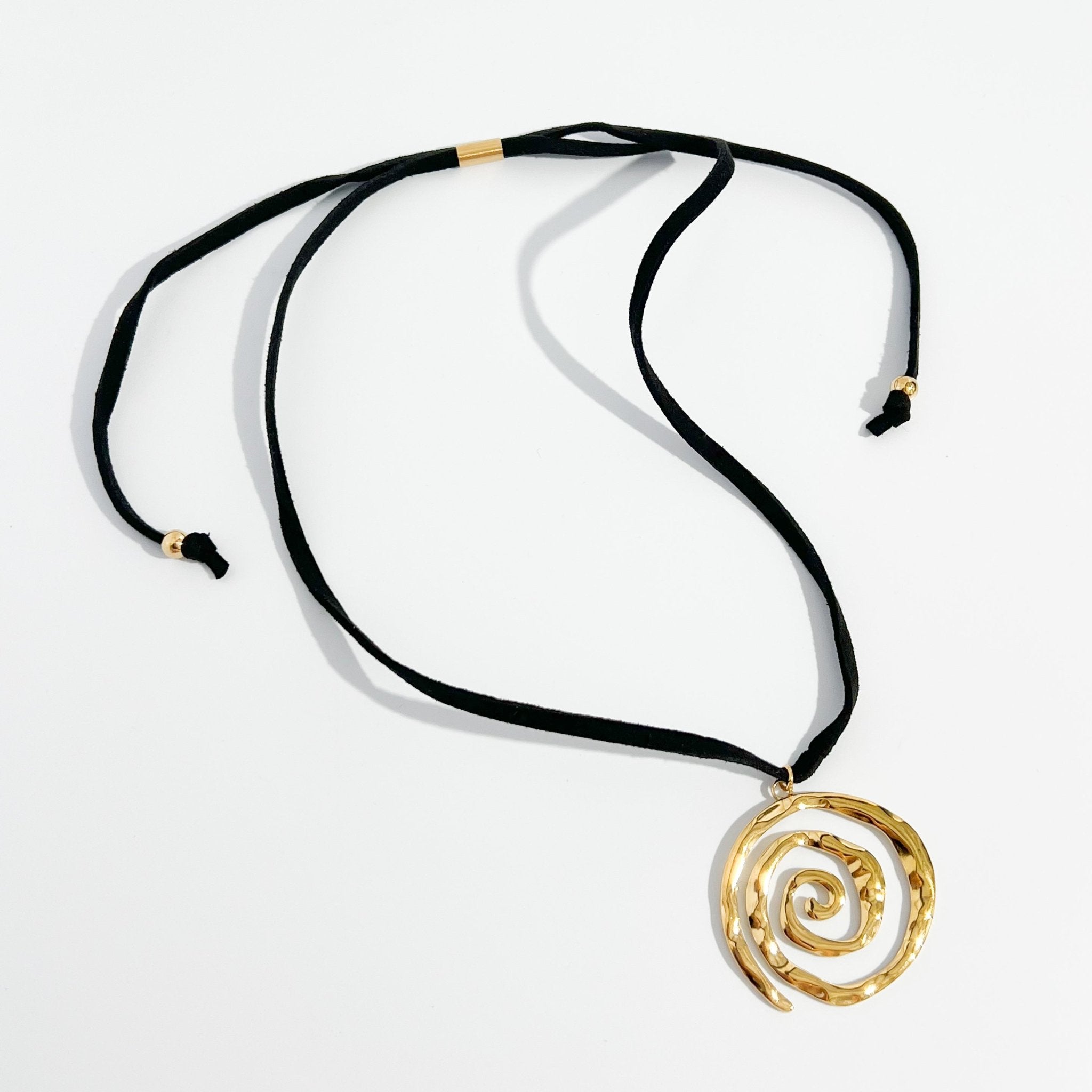 Spiral Adjustable Cord Necklace (Greek Inspired Collection) - Flaire & Co.