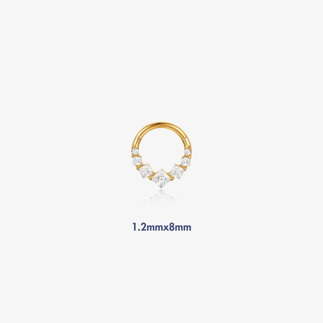 Square Up Titanium Hoop (Single) - Flaire & Co.
