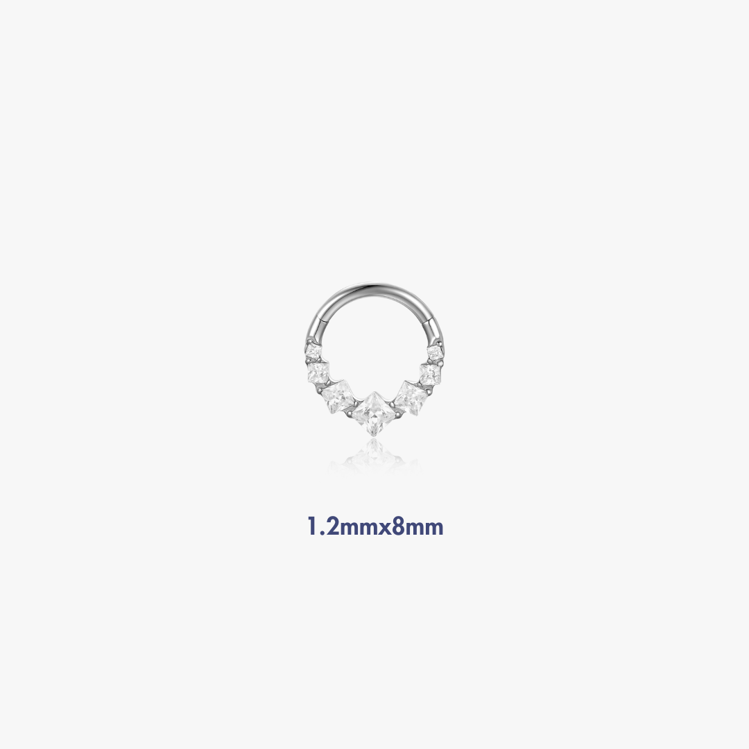 Square Up Titanium Hoop (Single) - Flaire & Co.