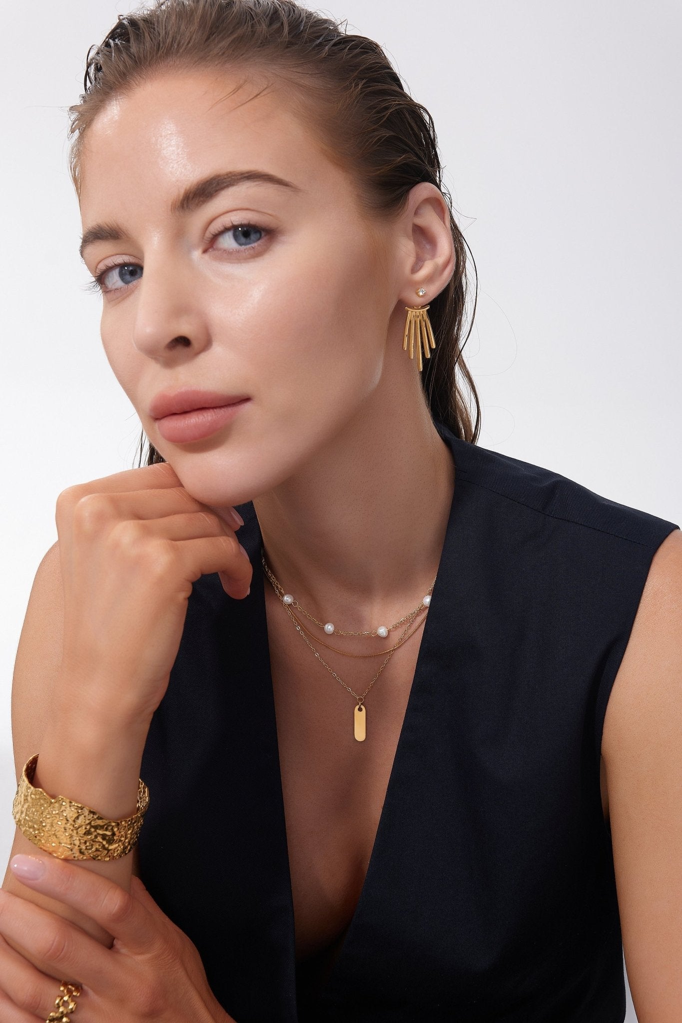 Sunbeam Stud Jacket (Greek Inspired Collection) - Flaire & Co.