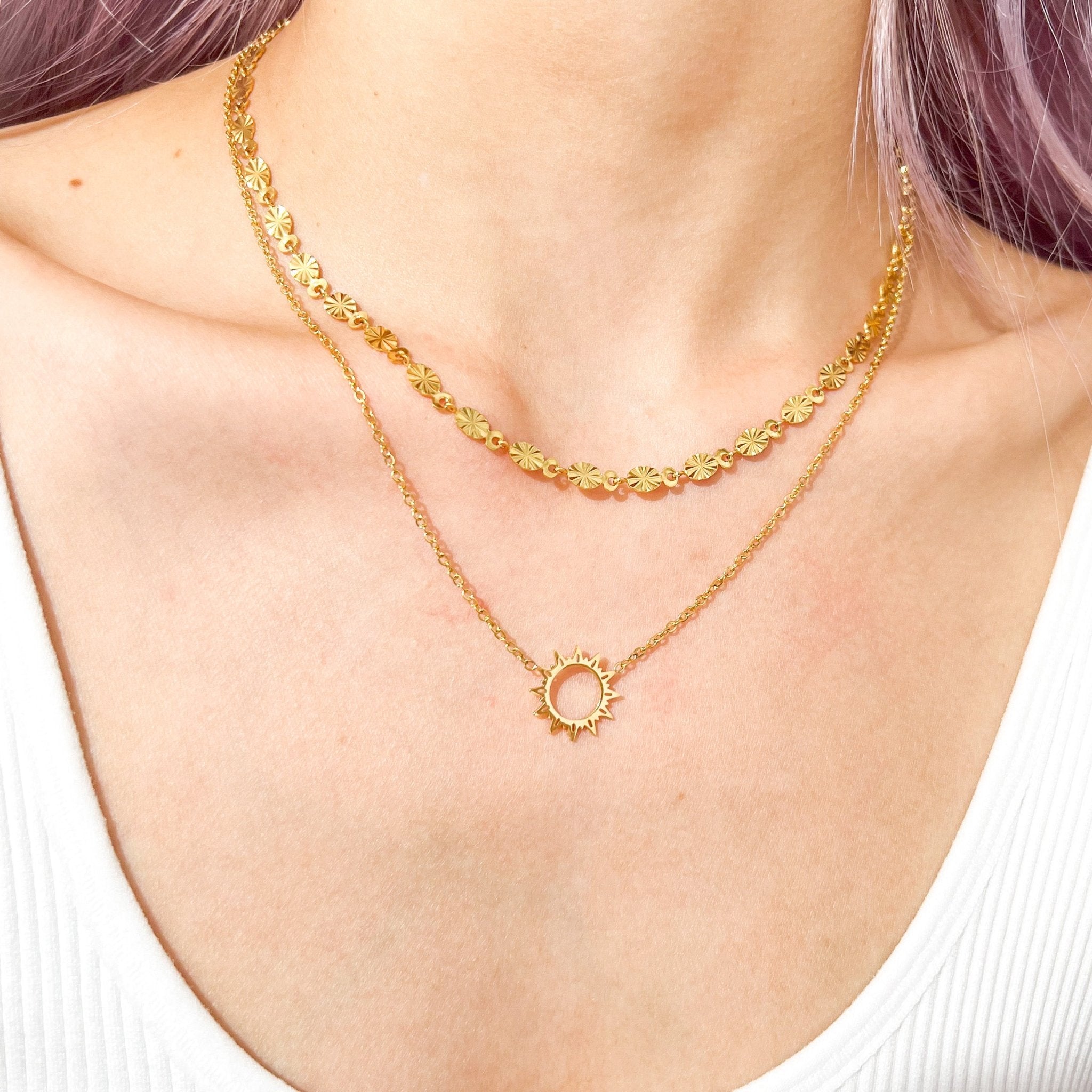 Sunburst Necklace in Gold - Flaire & Co.