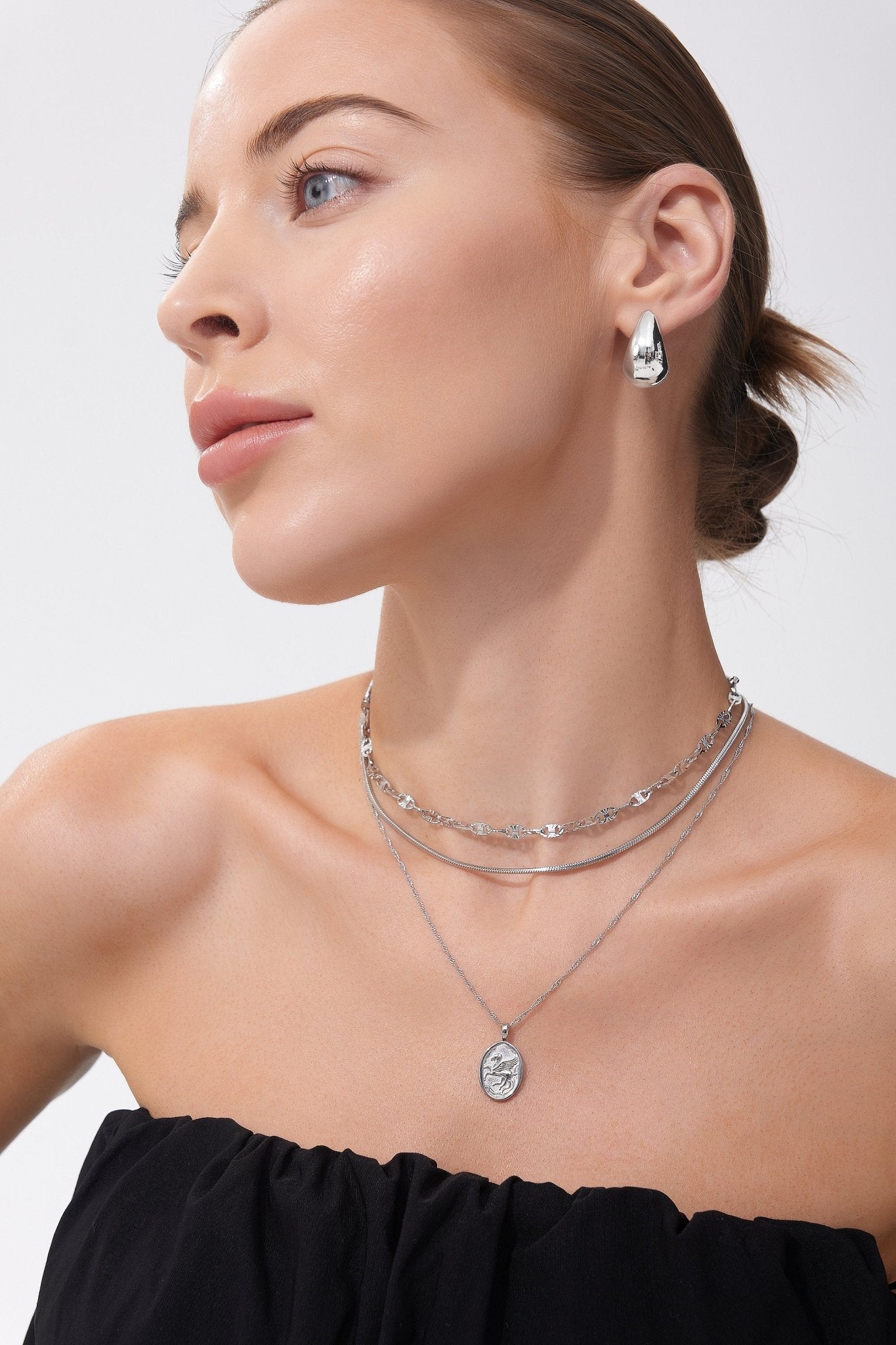 Tear Drop Dome Hoops (Greek Inspired Collection) - Flaire & Co.