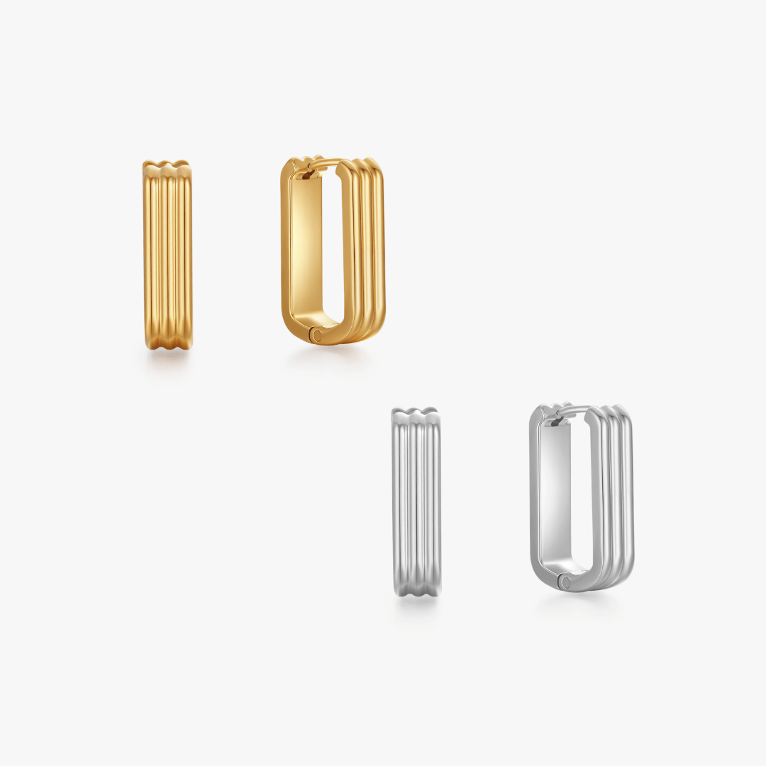 Tessa Rectangle Hoops - Flaire & Co.