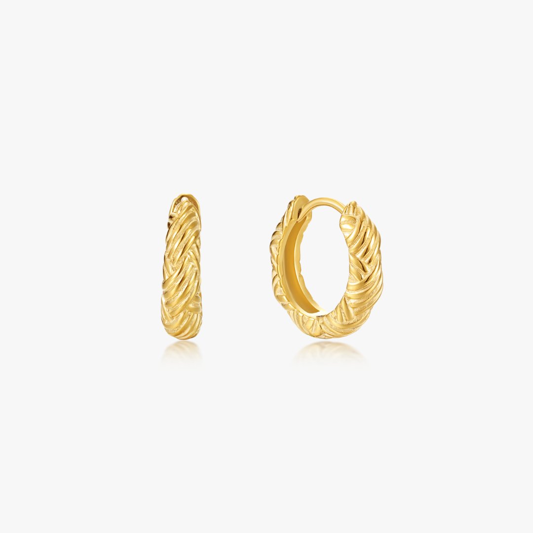 Textured Dome Hoops (Greek Inspired Collection) - Flaire & Co.
