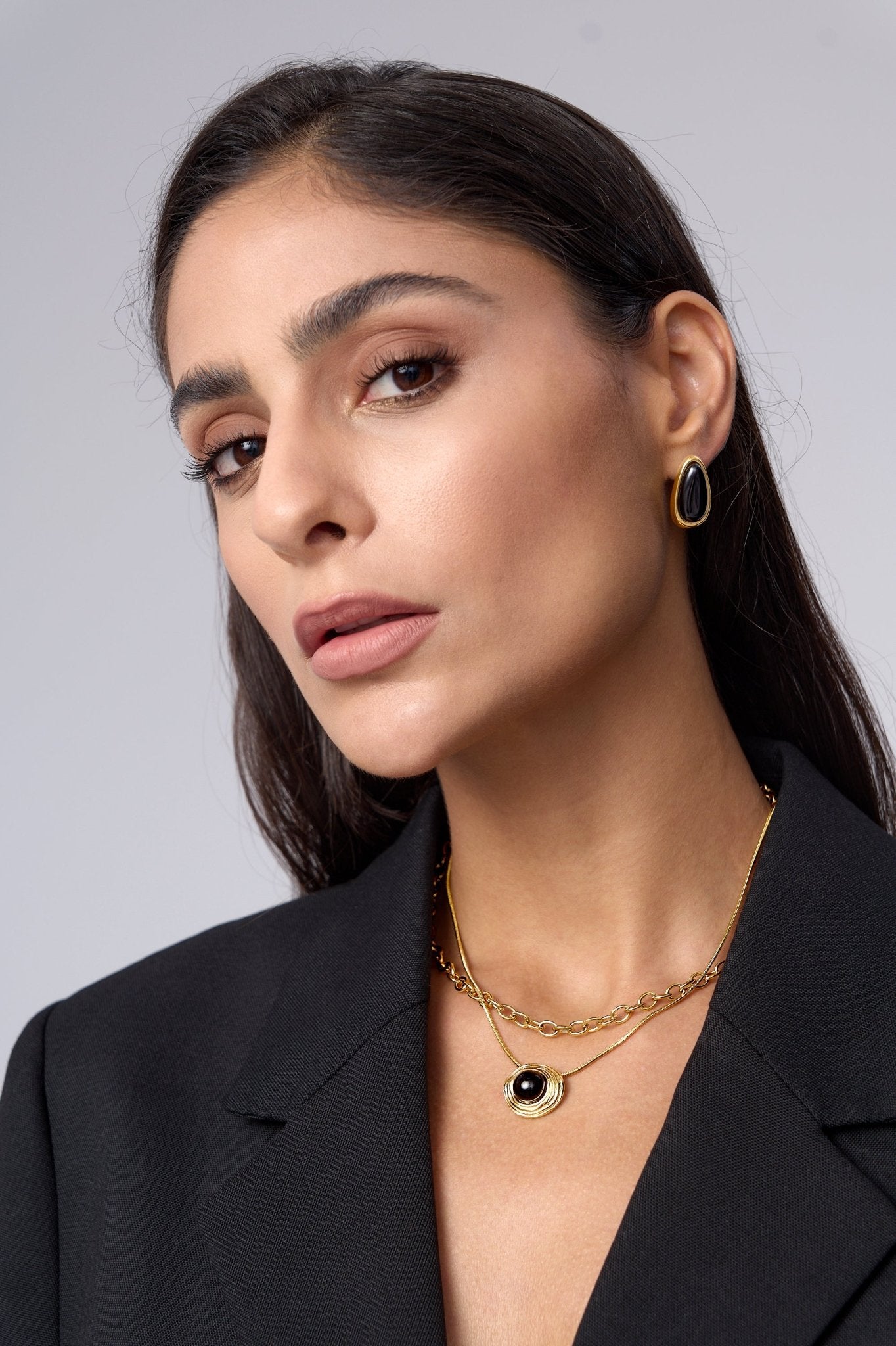 The Bold Black Gem Bundle in Gold - Flaire & Co.
