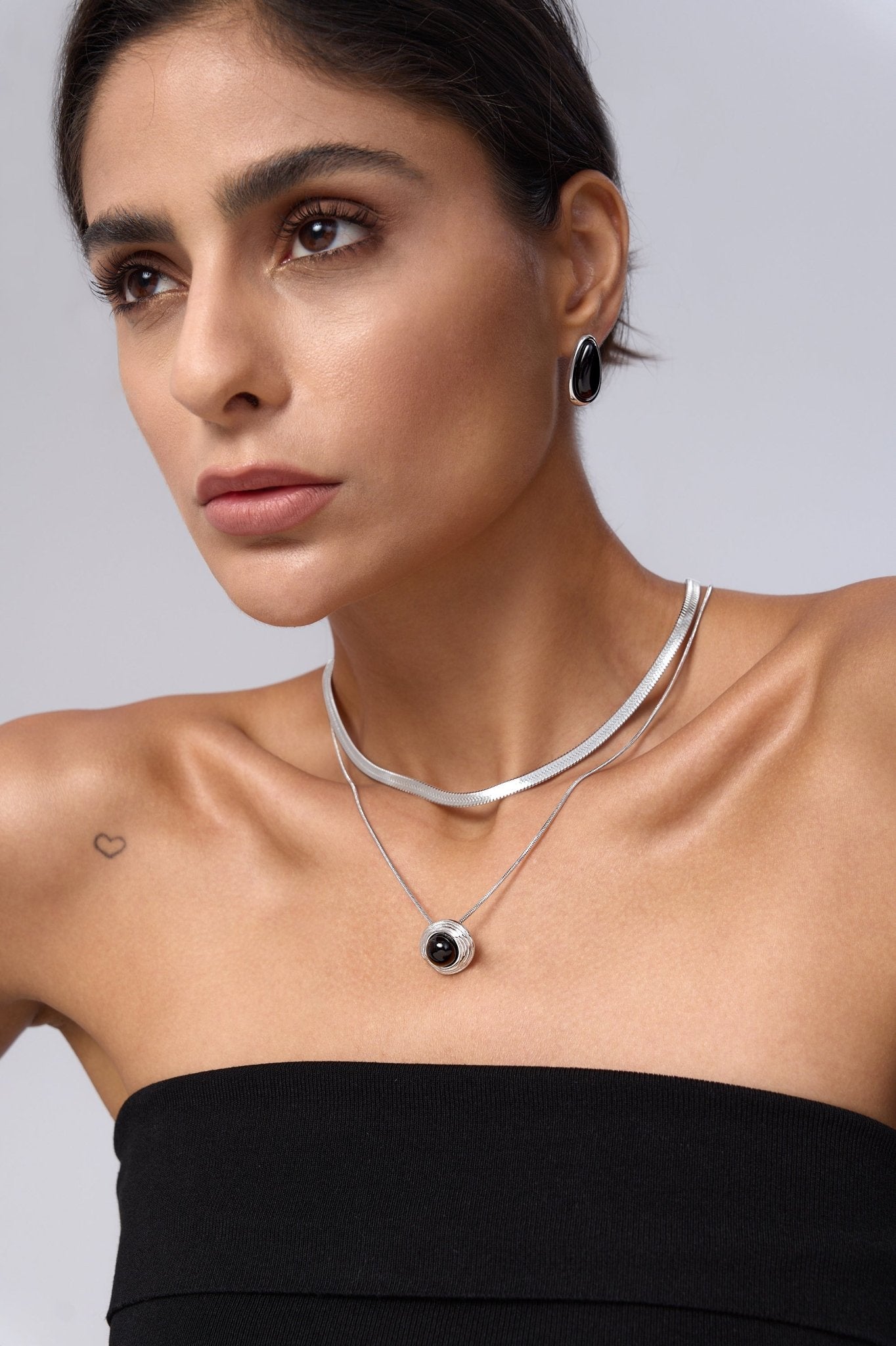 The Bold Black Gem Bundle in Silver - Flaire & Co.
