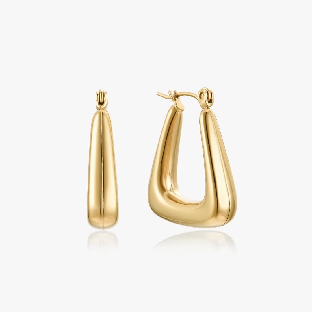 The Delta Hollow Earrings in Gold - Flaire & Co.