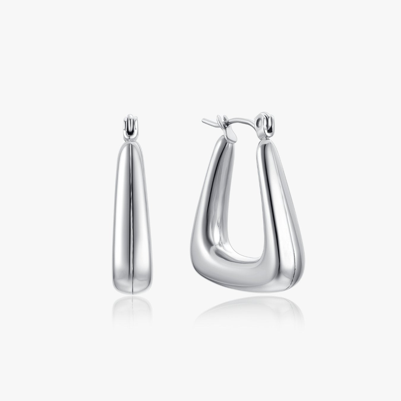 The Delta Hollow Earrings in Silver - Flaire & Co.