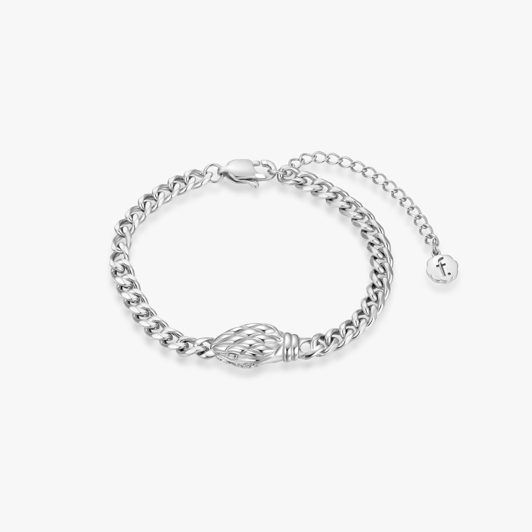 Thick Geometric Snake Head Bracelet (Unisex) - Flaire & Co.