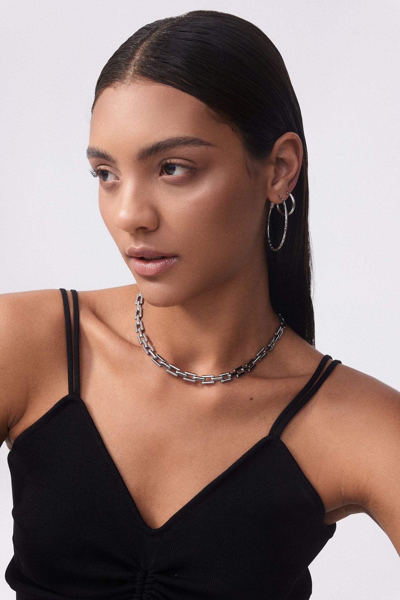 Thin Bamboo Large Hoops - Flaire & Co.