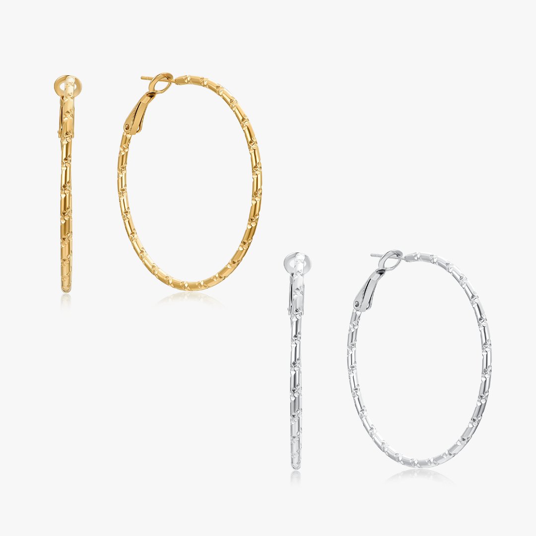Thin Bamboo Large Hoops - Flaire & Co.