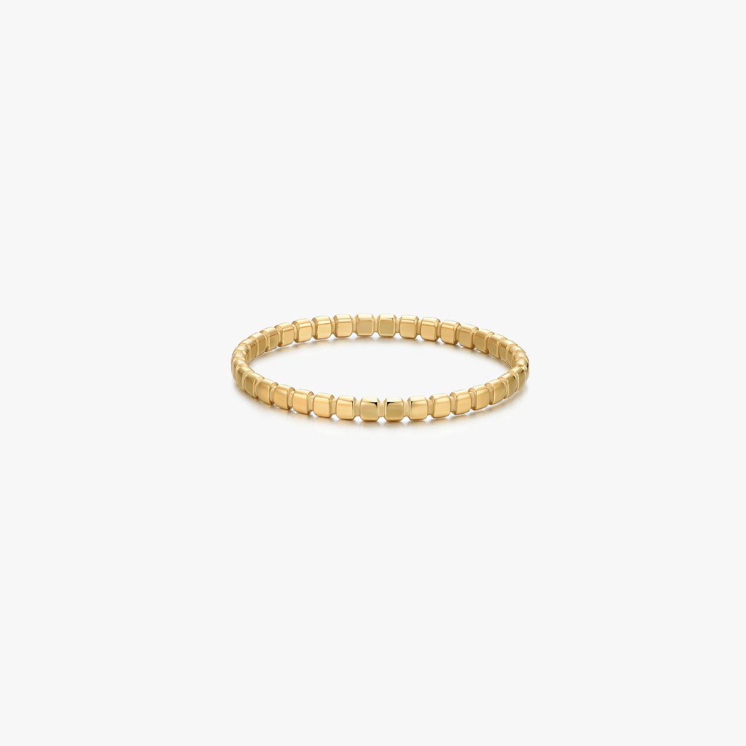 Thin Beaded Band Gold Ring - Flaire & Co.