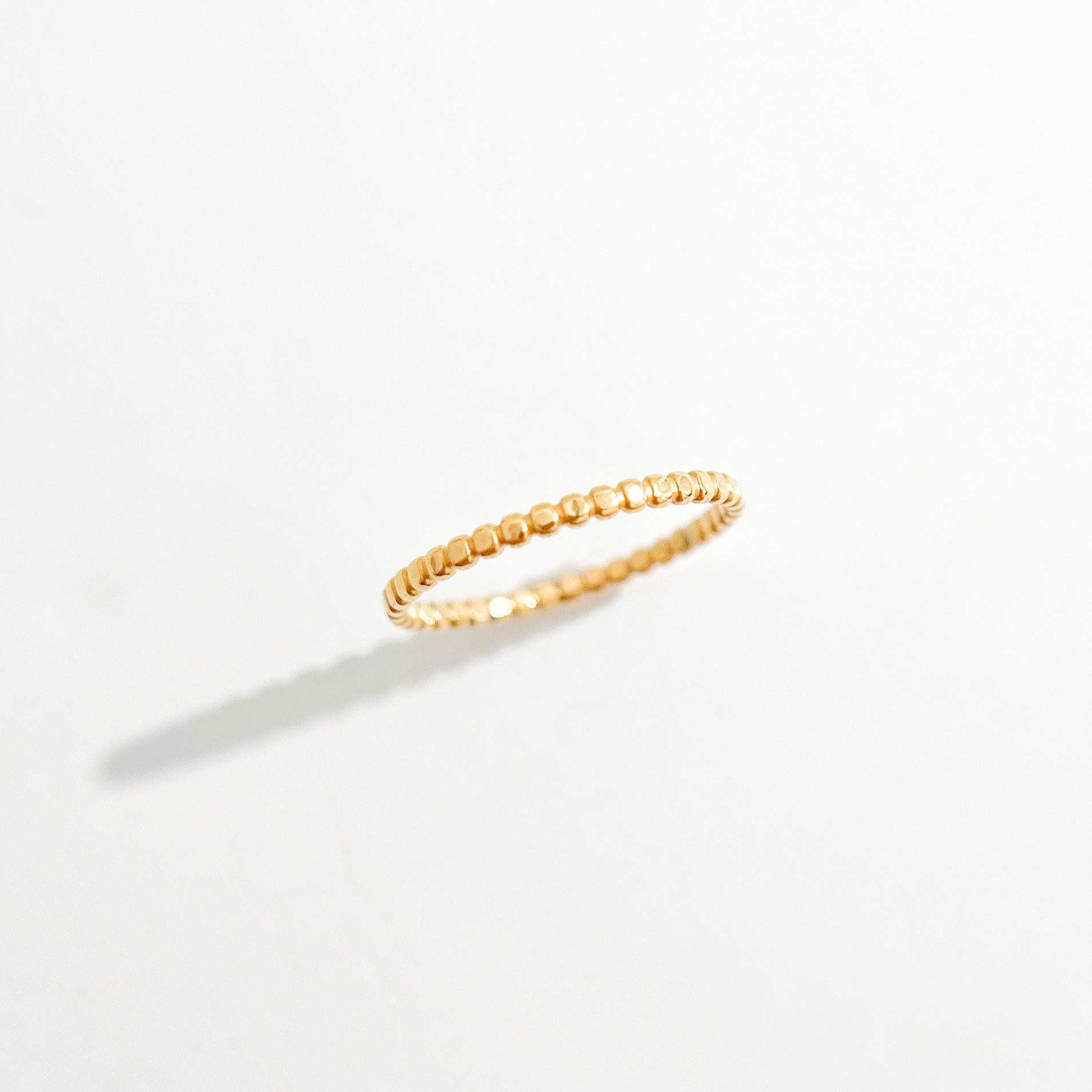 Thin Beaded Band Gold Ring - Flaire & Co.