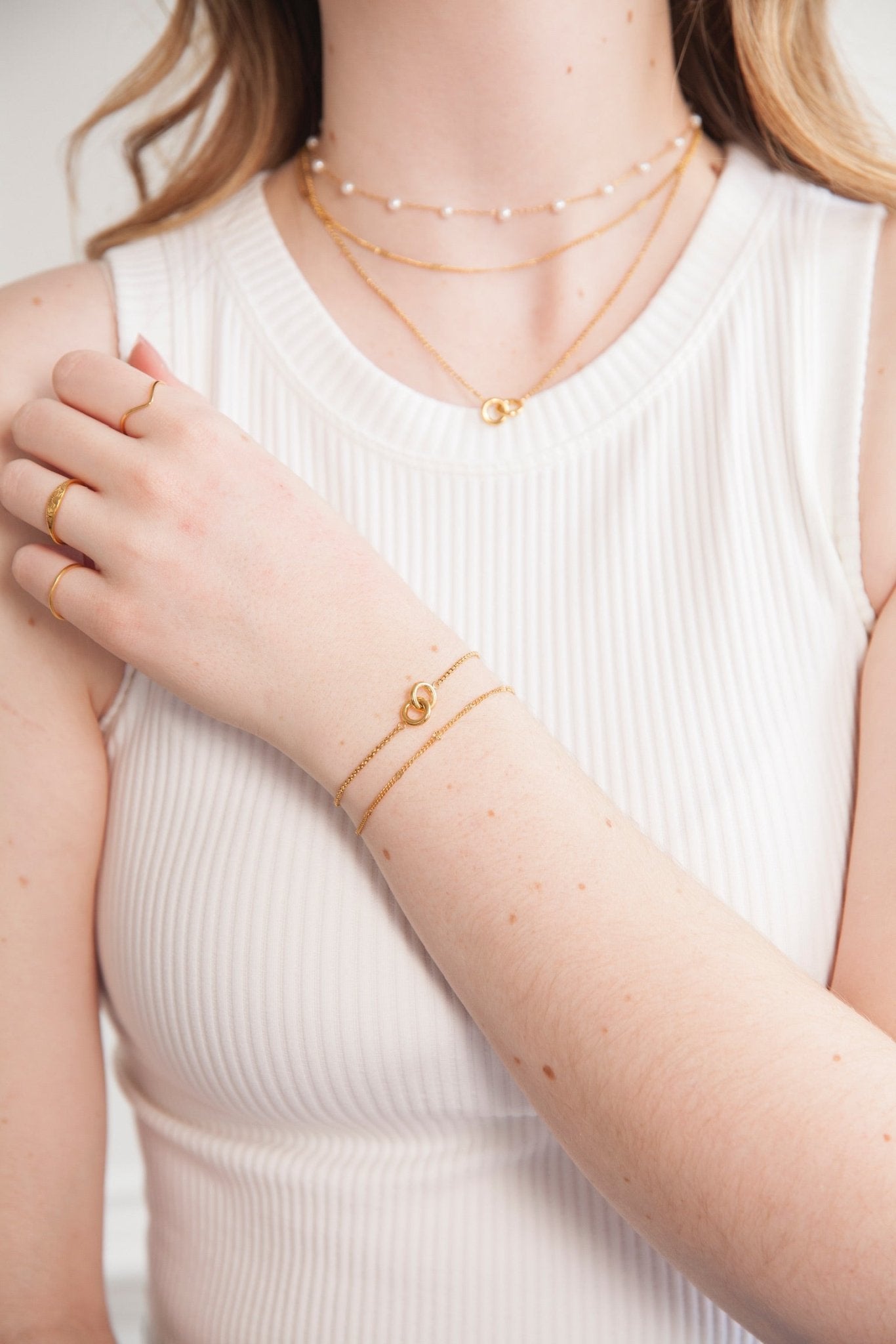 Thin Hammered Chain Bracelet - Flaire & Co.