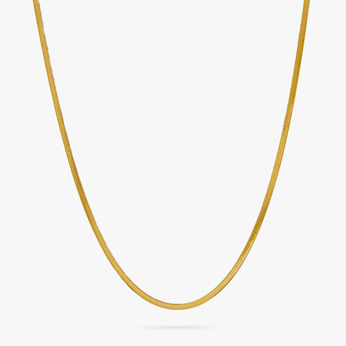 Thin Herringbone Necklace in Gold - Flaire & Co.
