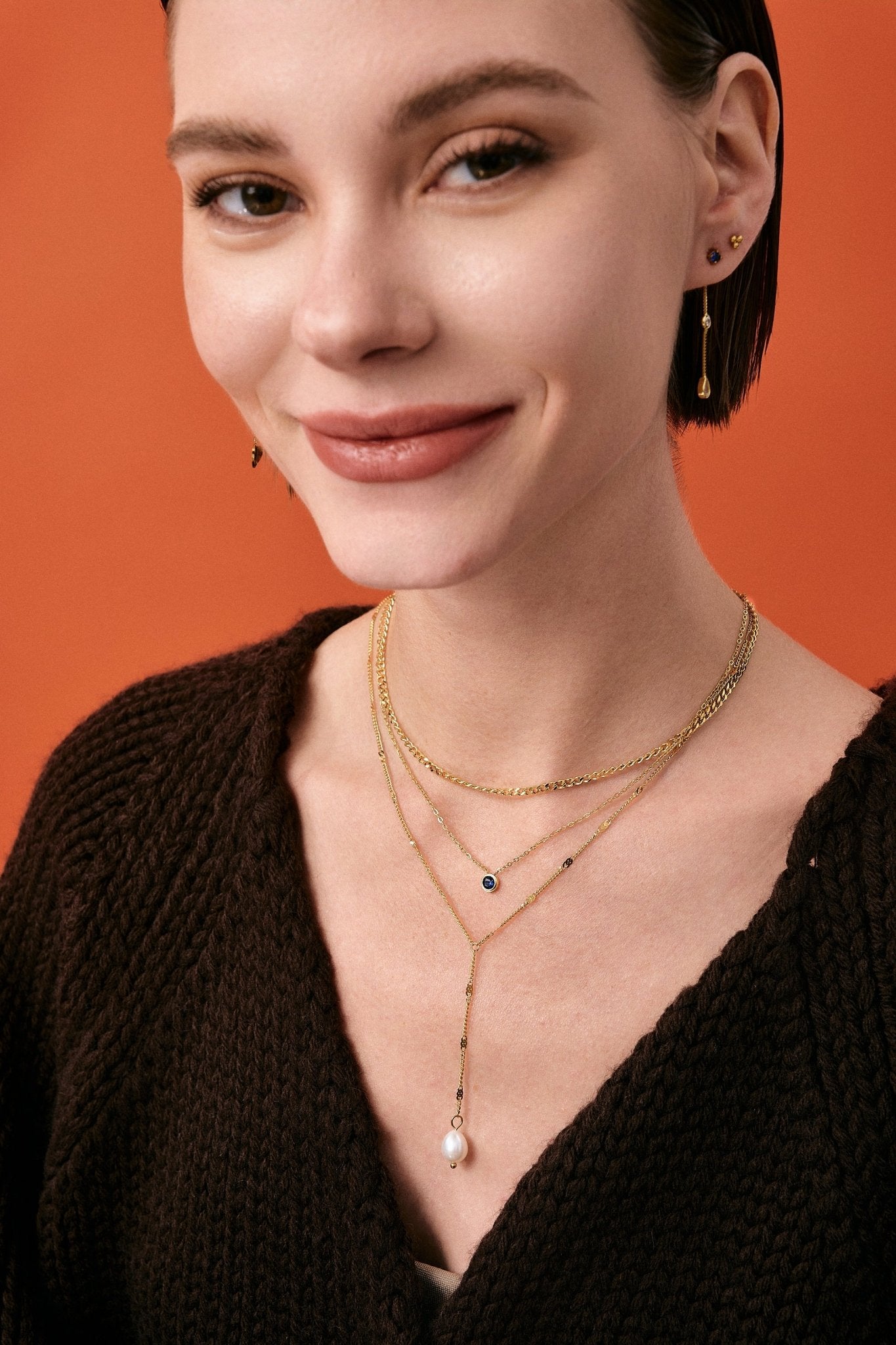 Thin Sasha Necklace in Gold - Flaire & Co.