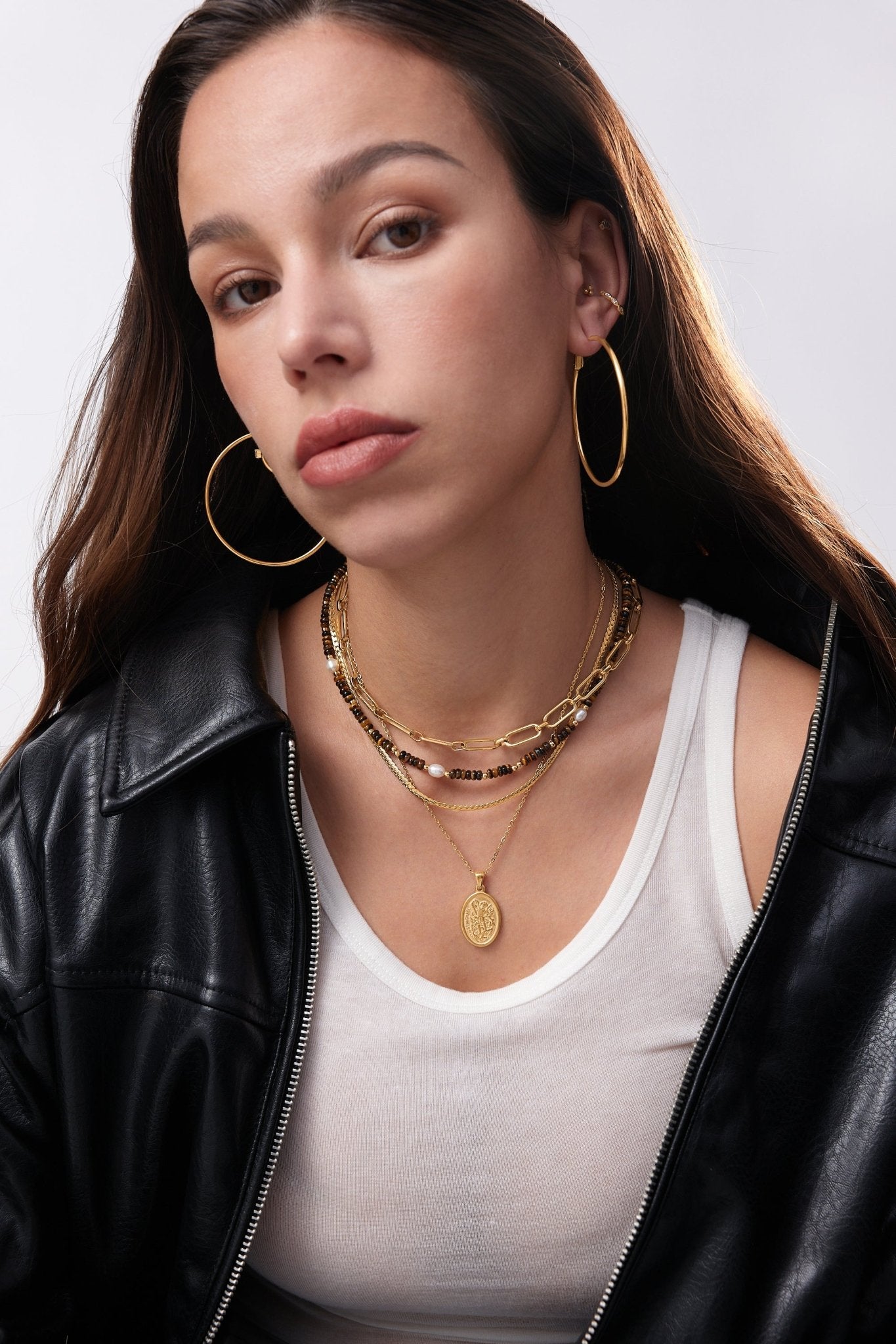 Tiger Eye Beads + Pearls Necklace - Flaire & Co.