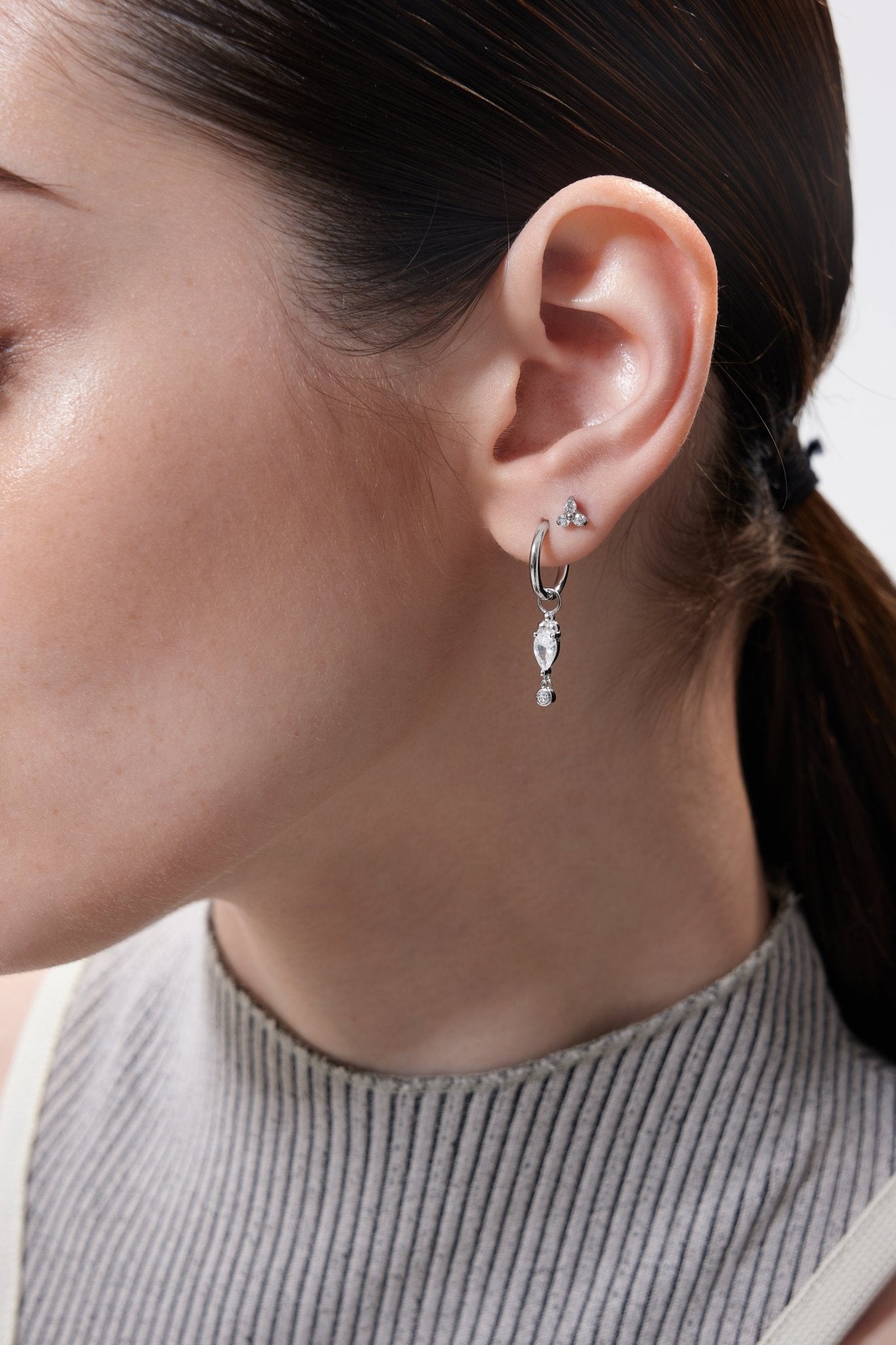 Titanium Twinkle Flat Back Stud - Flaire & Co.