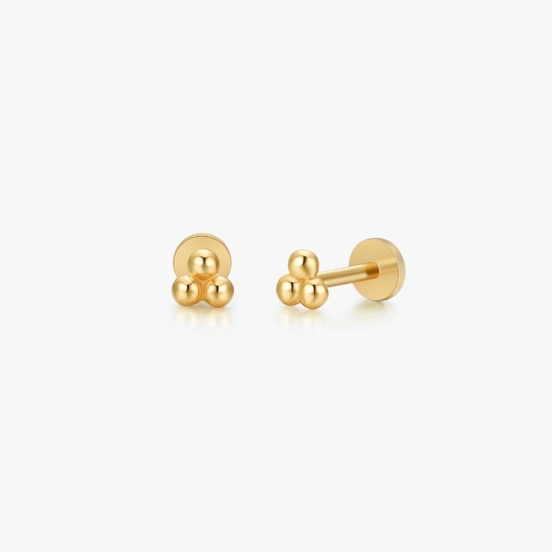 Triangle Bead Threadless Flat Back Stud - Flaire & Co.