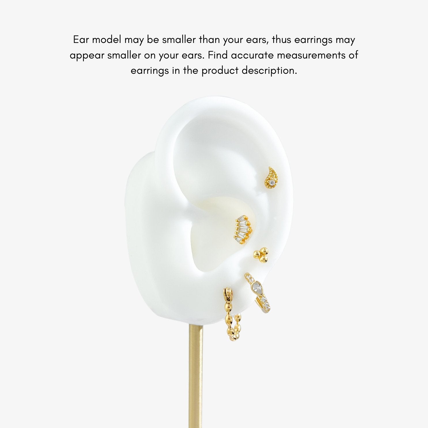 Triangle Bead Threadless Flat Back Stud - Flaire & Co.
