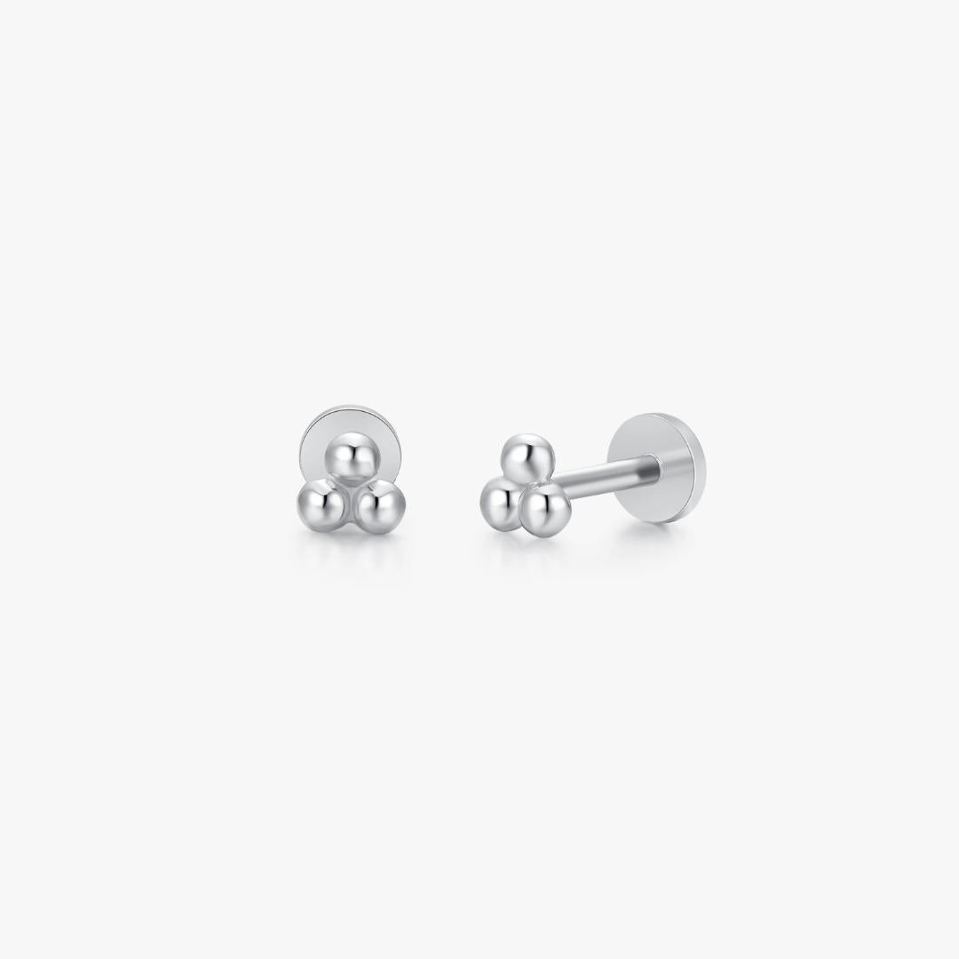 Triangle Bead Threadless Flat Back Stud - Flaire & Co.