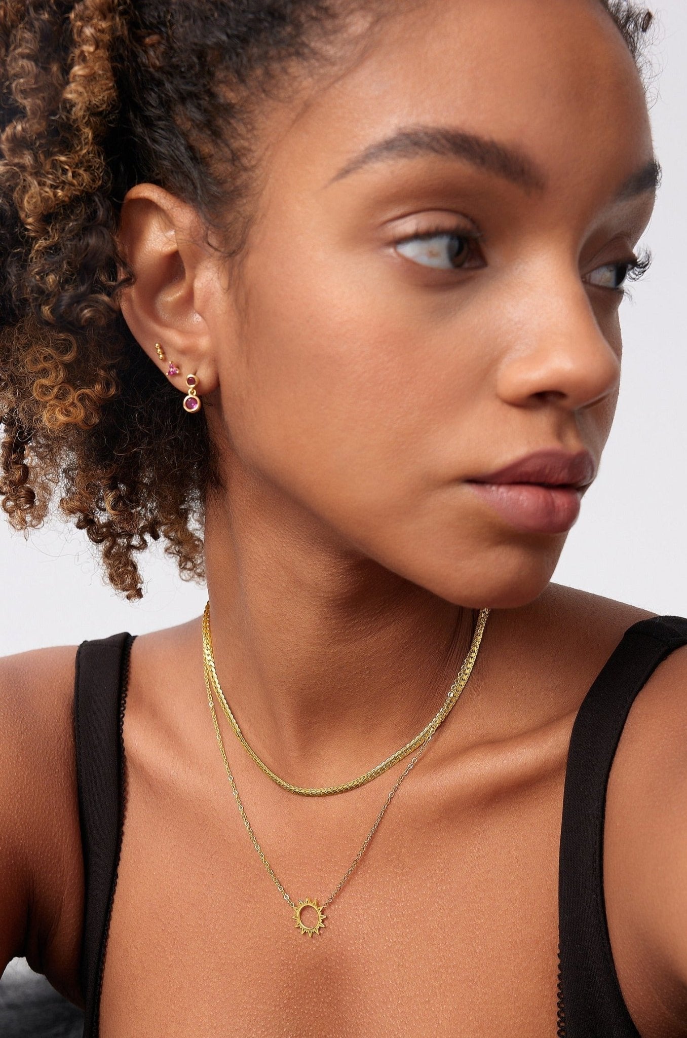 Trio Vertical Beads Stud in Gold - Flaire & Co.