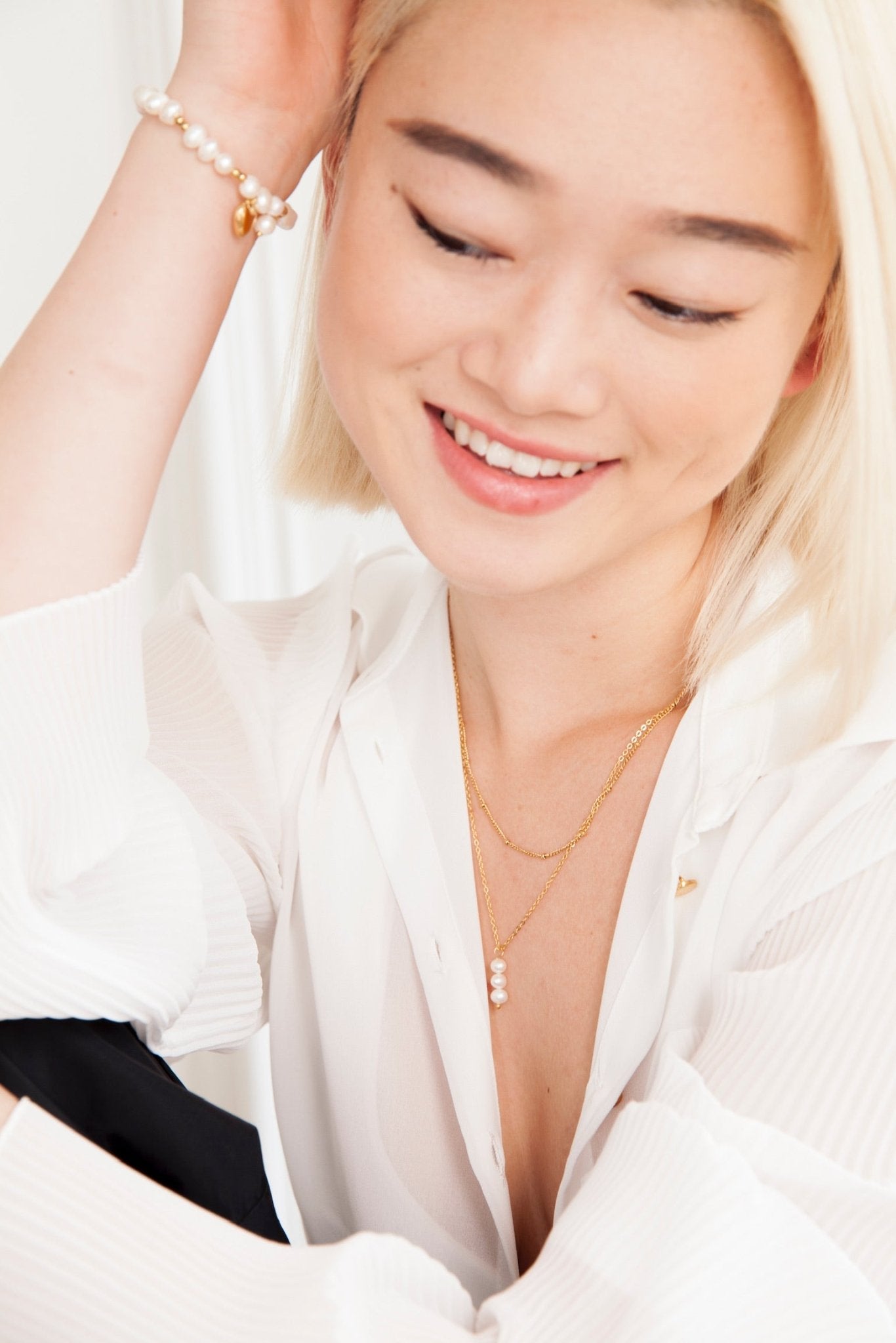 Two Layer Pearl Necklace - Flaire & Co.