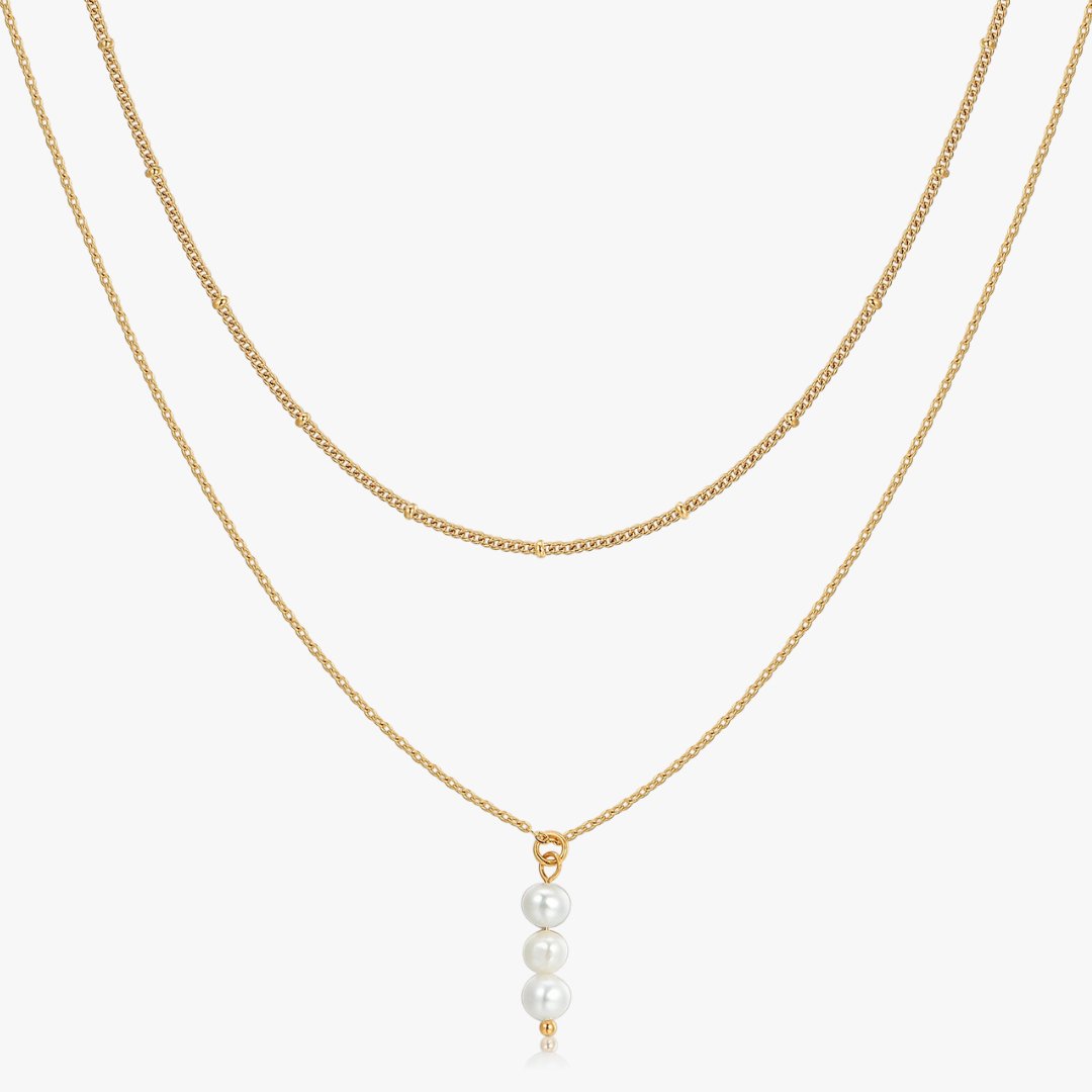 Two Layer Pearl Necklace - Flaire & Co.