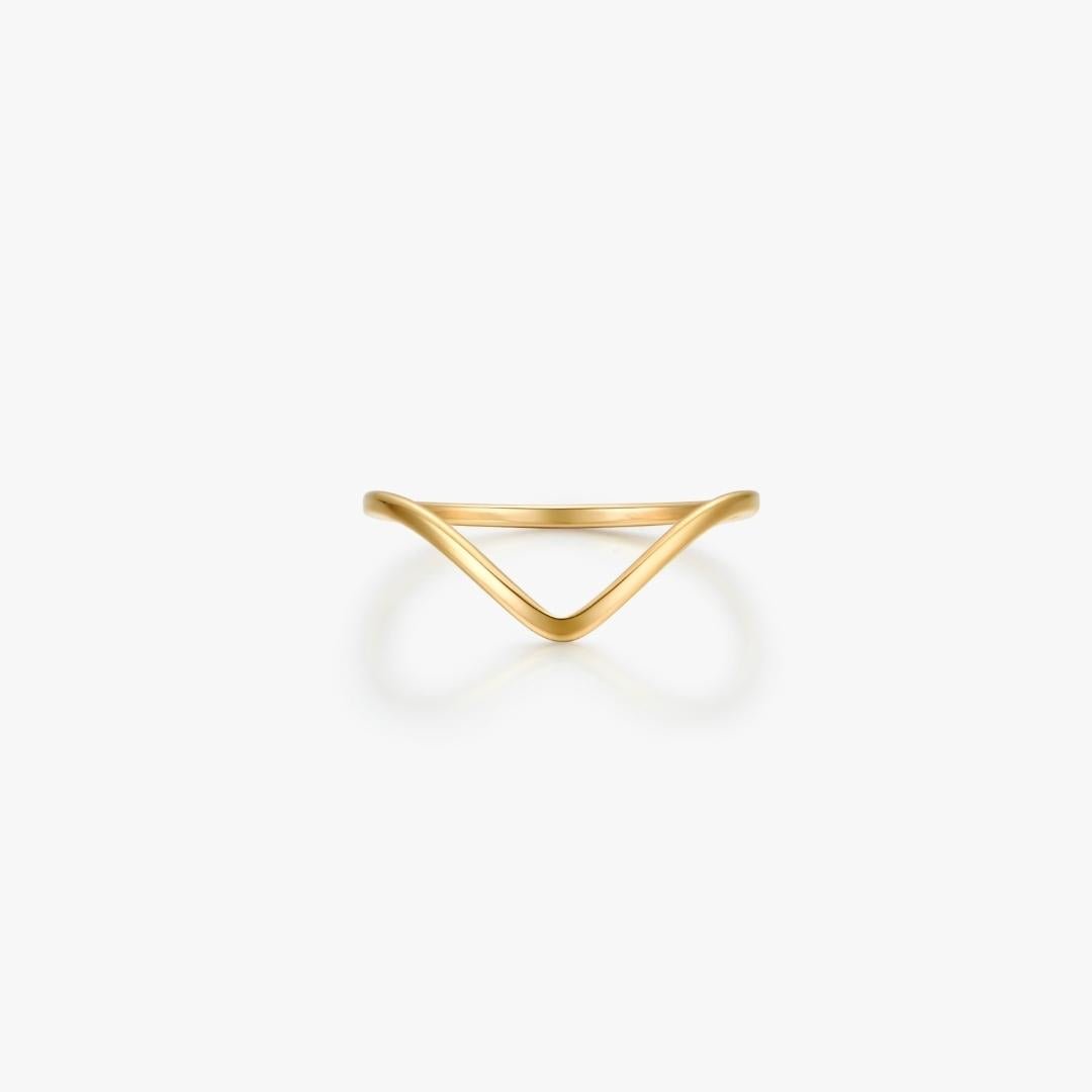 V Stacker Gold Ring - Flaire & Co.