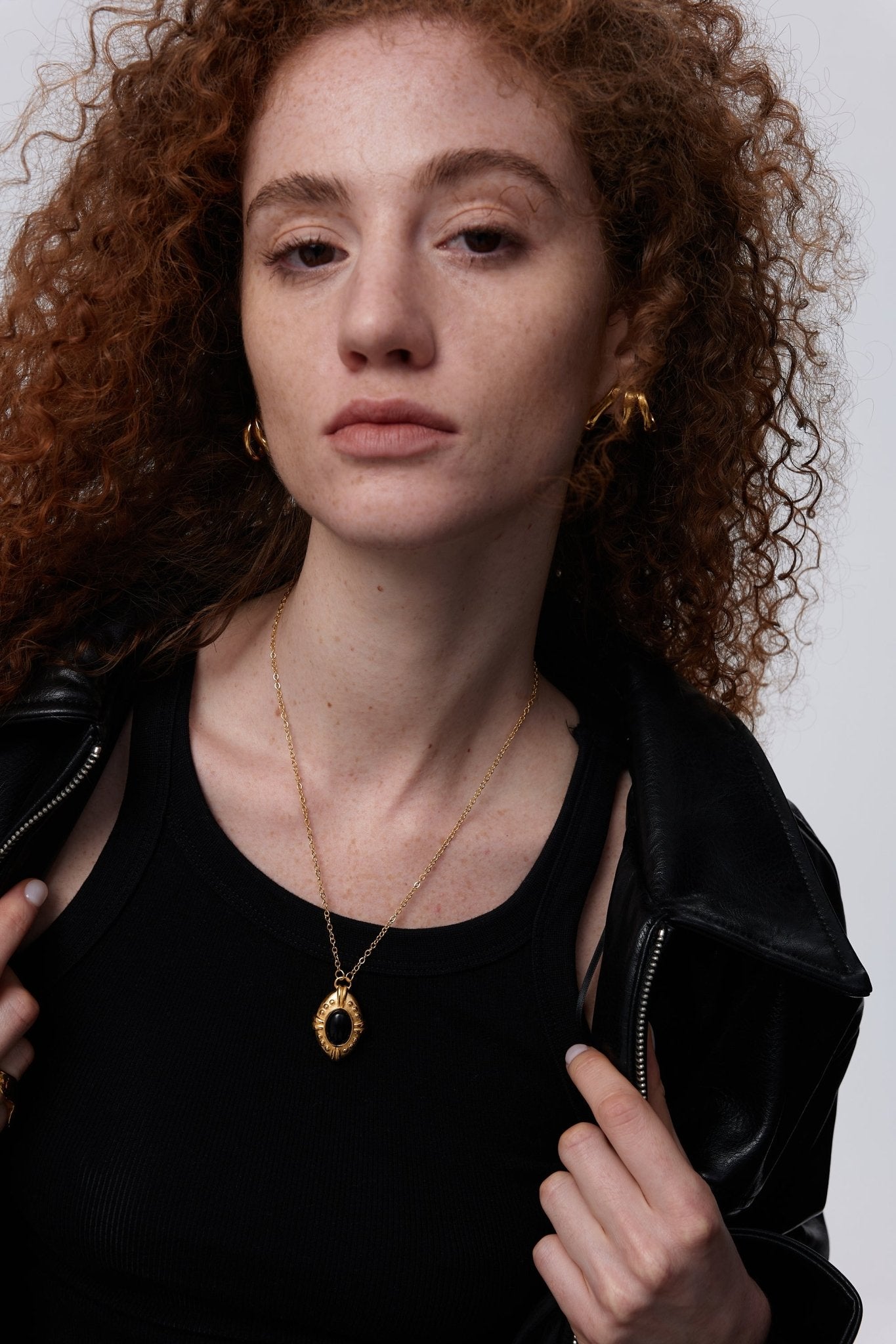 Vintage Inspired Black Agate Necklace - Flaire & Co.