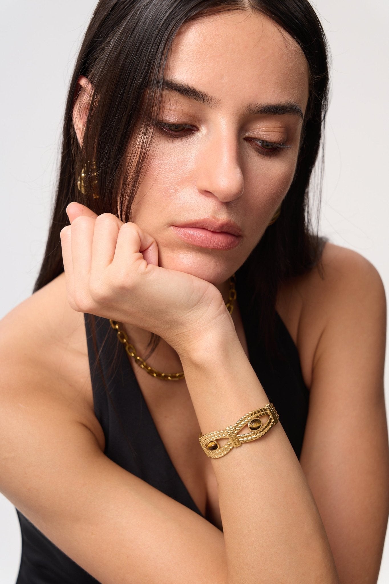 Vintage Inspired Tigers Eye Cuff - Flaire & Co.