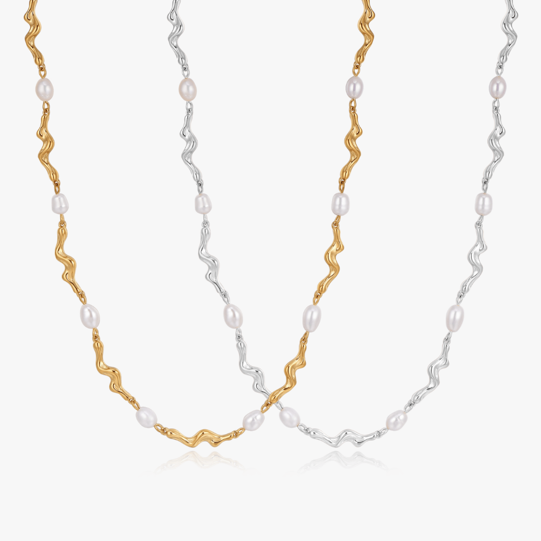 Zelia Organic Pearl Chain Necklace - Flaire & Co.