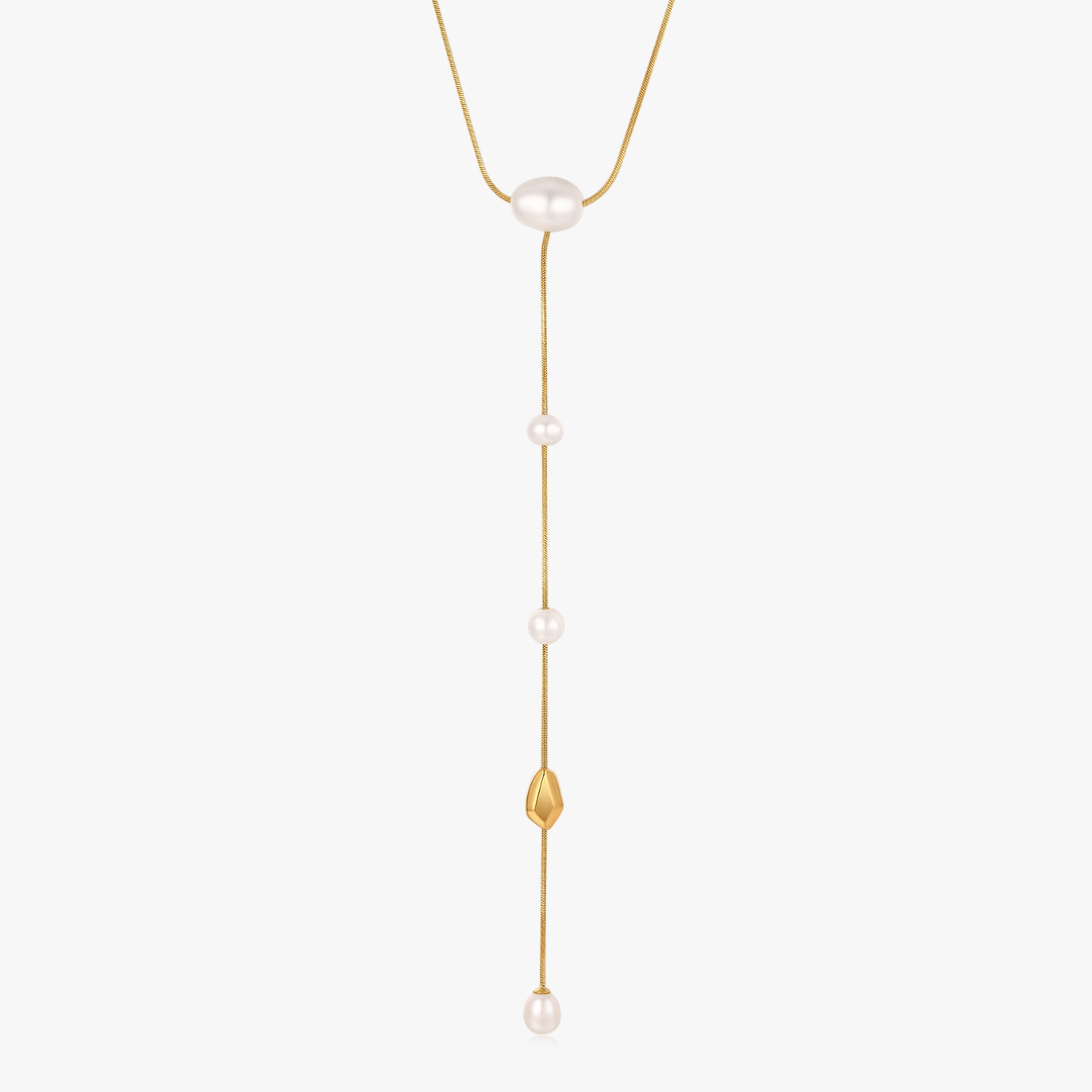 Zoe Lariat Pearl Necklace - Flaire & Co.