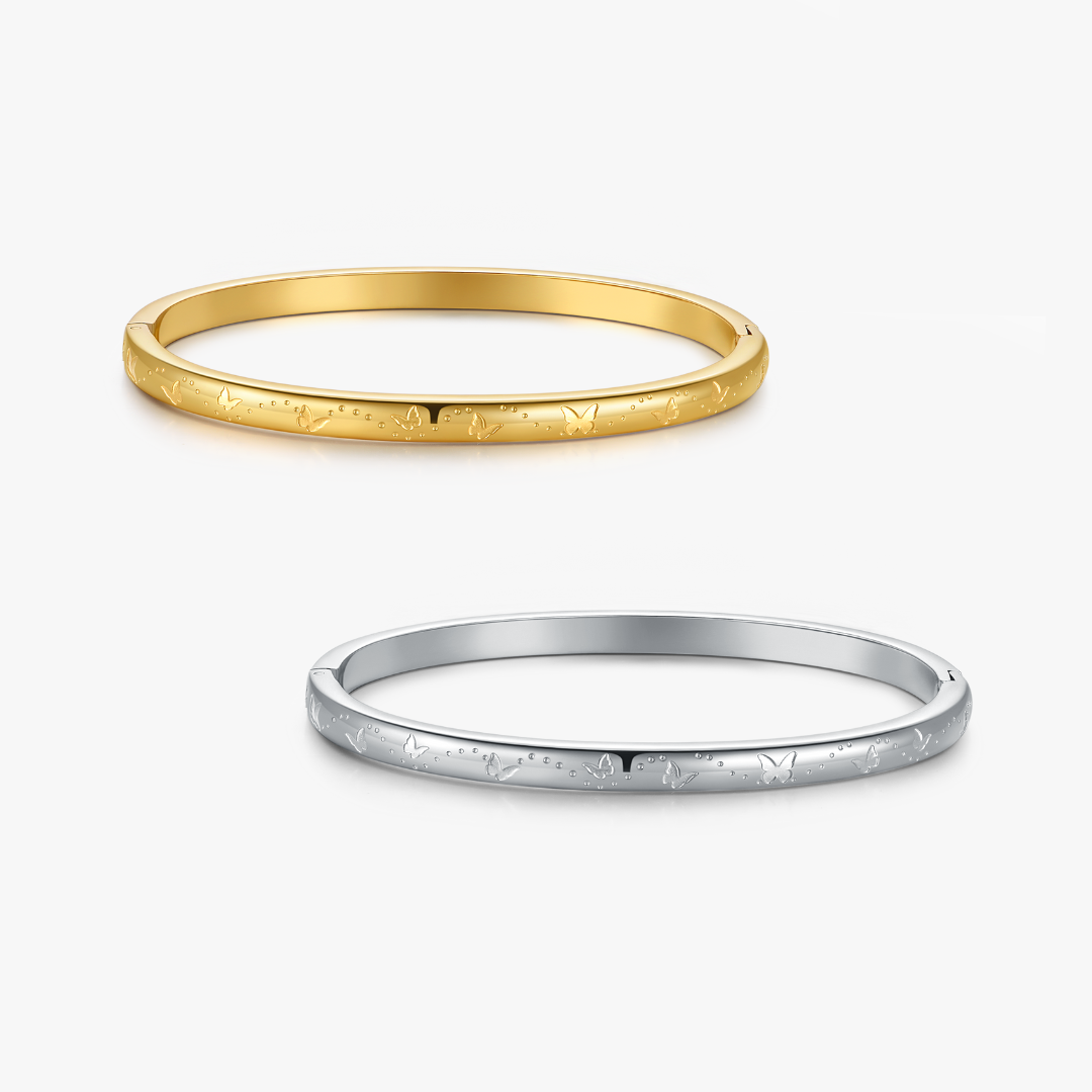 Butterfly Stacker Cuff Bangle Bracelet